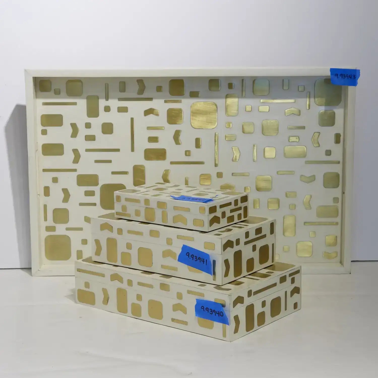 GLOBAL VIEWS BRASS JALI BOX TRAY - Decorative Accents