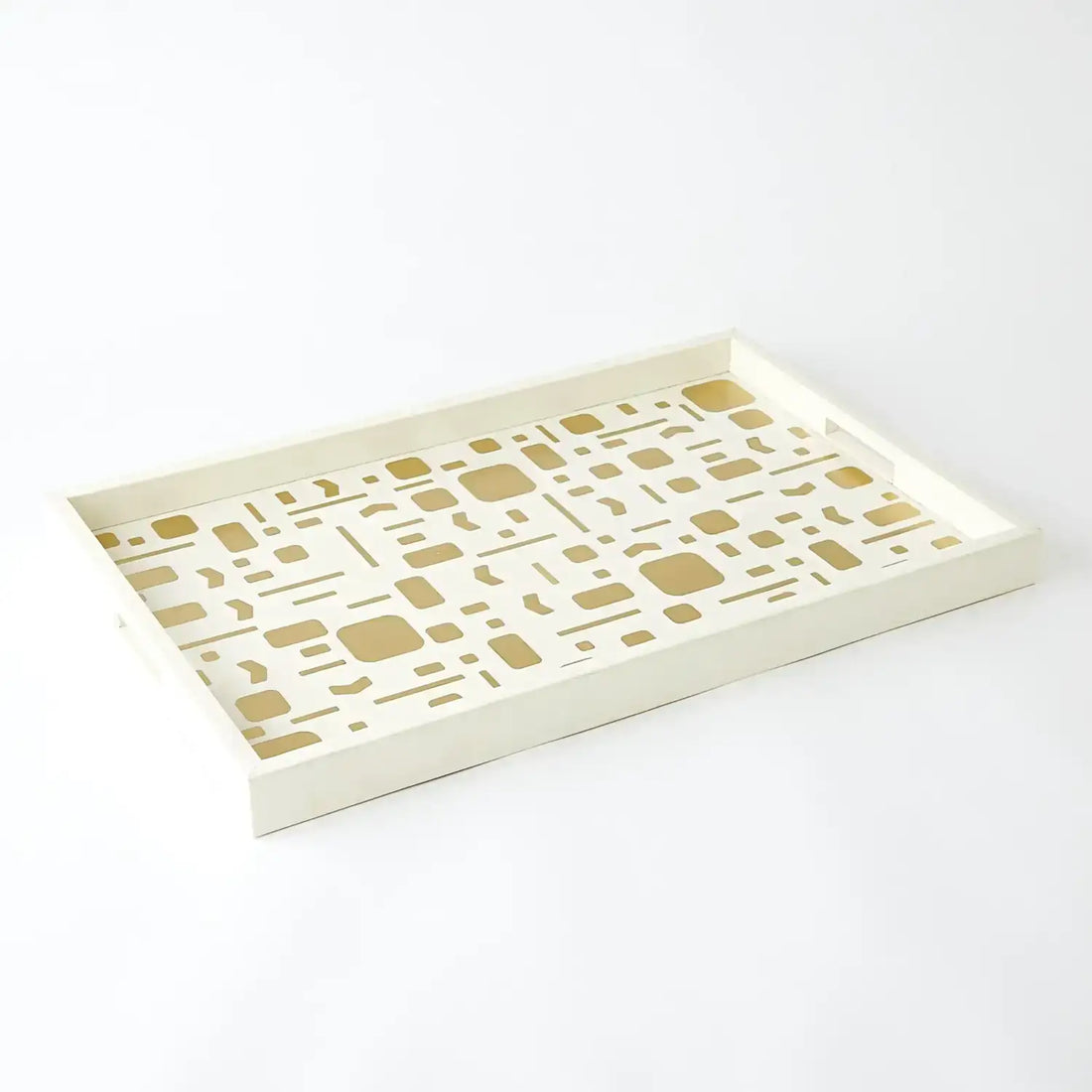 GLOBAL VIEWS BRASS JALI BOX TRAY - Decorative Accents