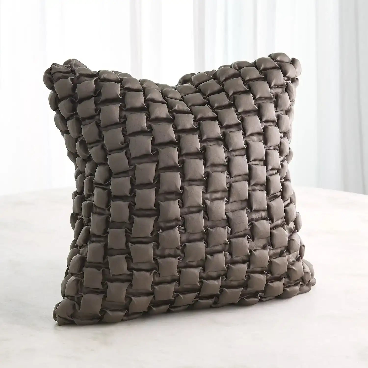GLOBAL VIEWS SQUARE RUCHE PILLOW - Decorative Accents
