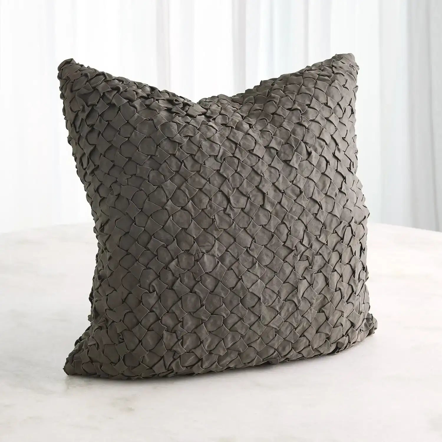 GLOBAL VIEWS DIAMOND RUCHE PILLOW - Decorative Accents