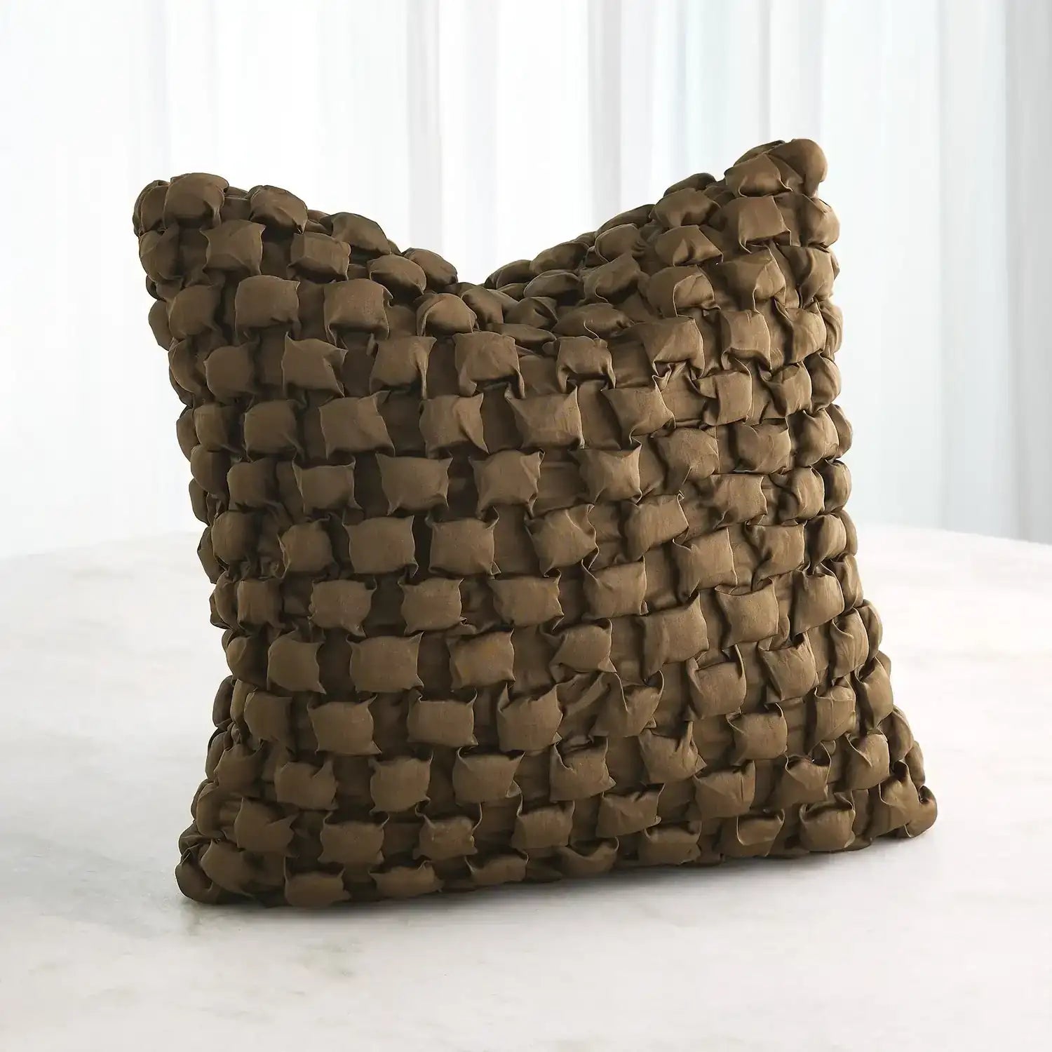 GLOBAL VIEWS SQUARE RUCHE PILLOW - Decorative Accents