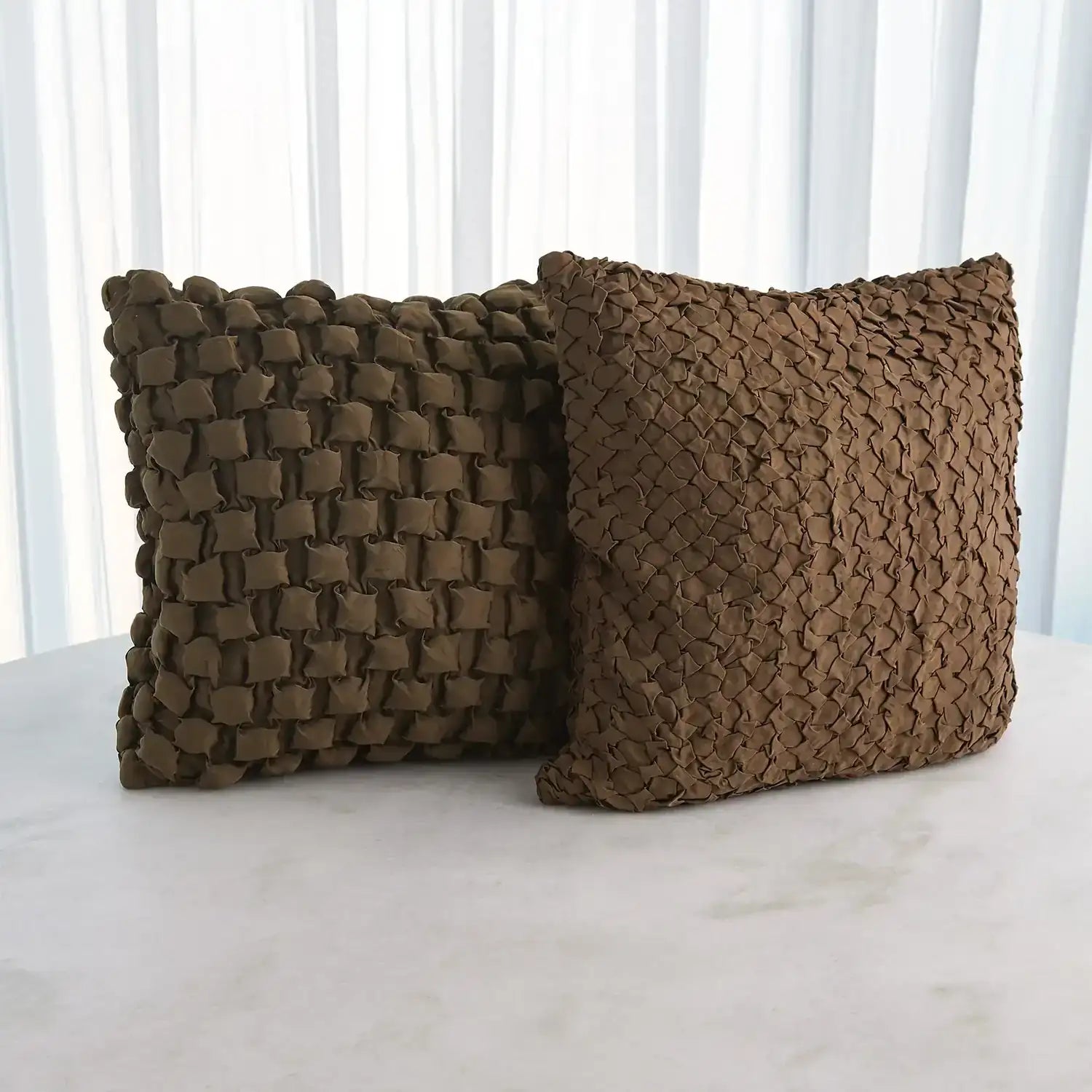 GLOBAL VIEWS SQUARE RUCHE PILLOW - Decorative Accents