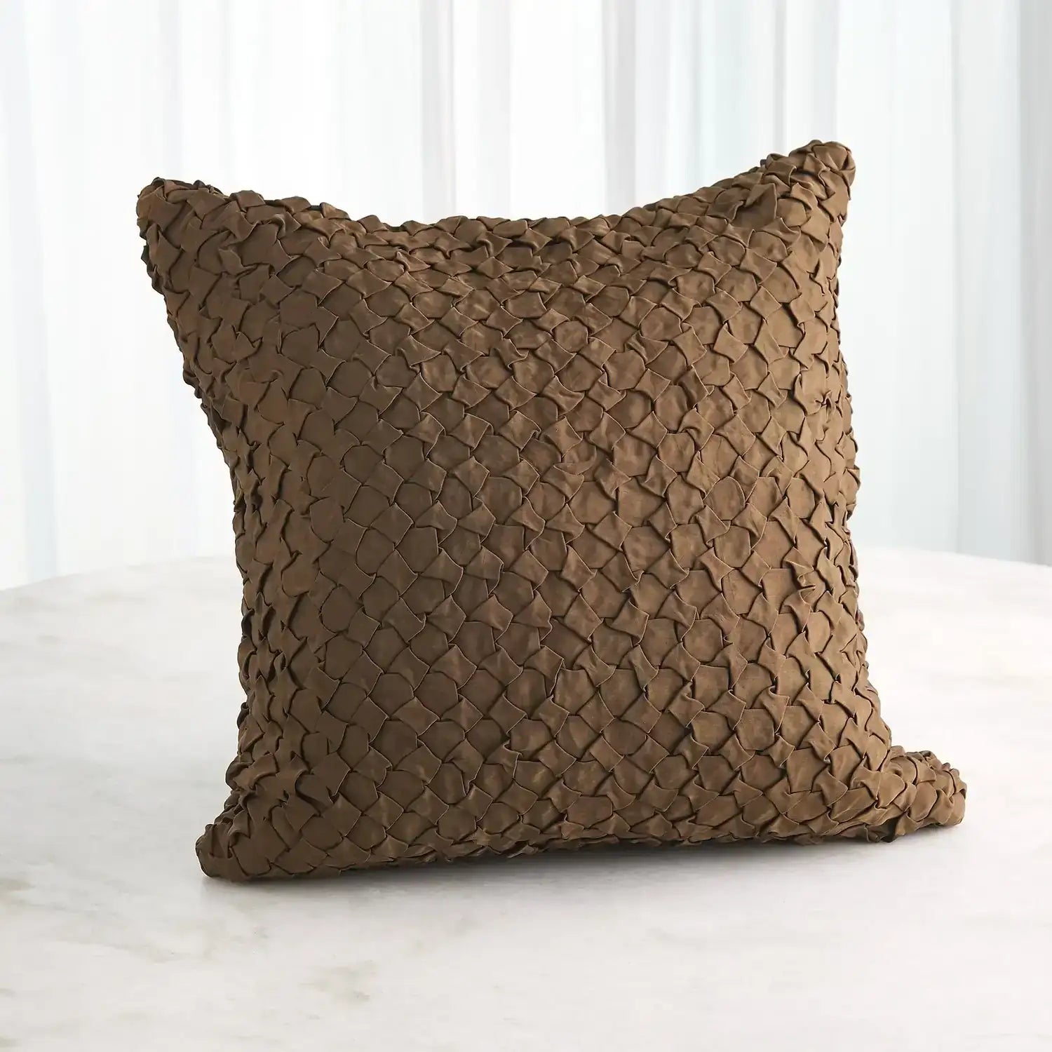 GLOBAL VIEWS DIAMOND RUCHE PILLOW - Decorative Accents