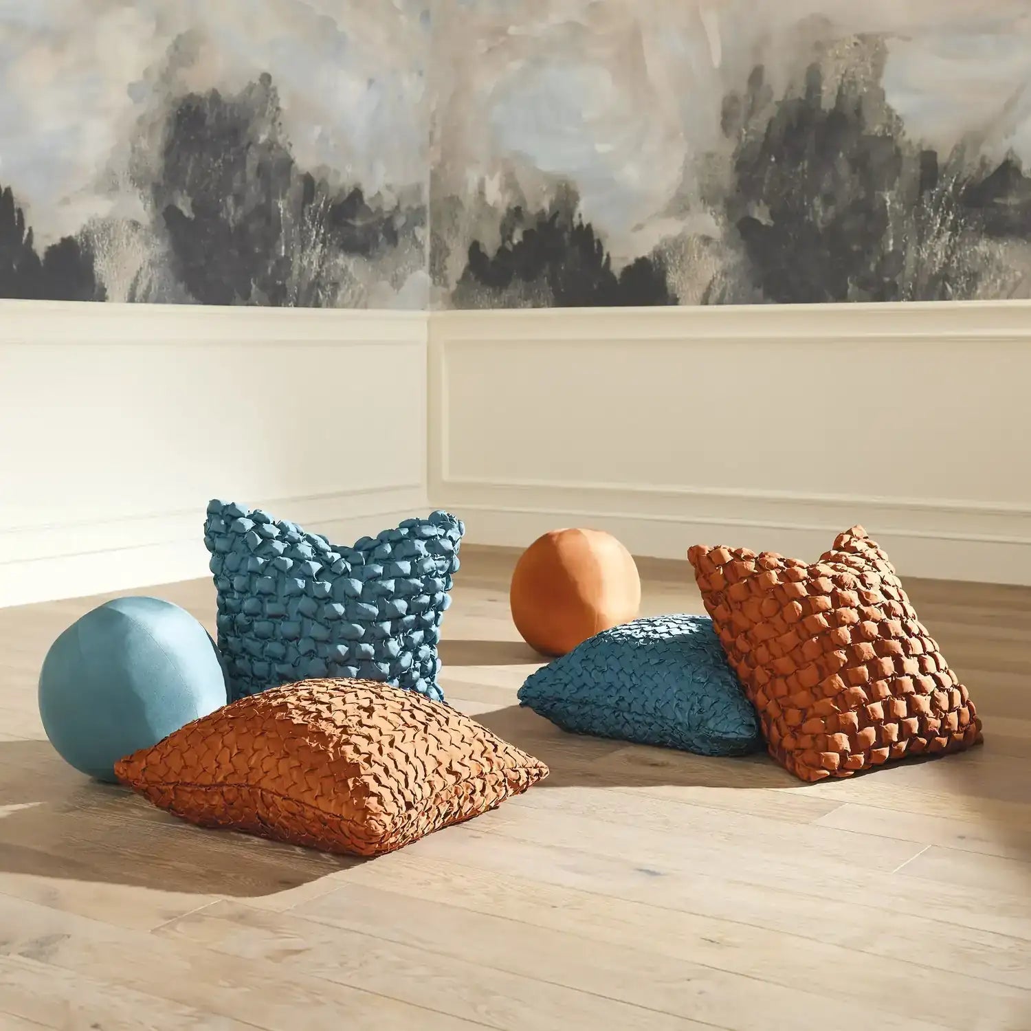 GLOBAL VIEWS SQUARE RUCHE PILLOW - Decorative Accents