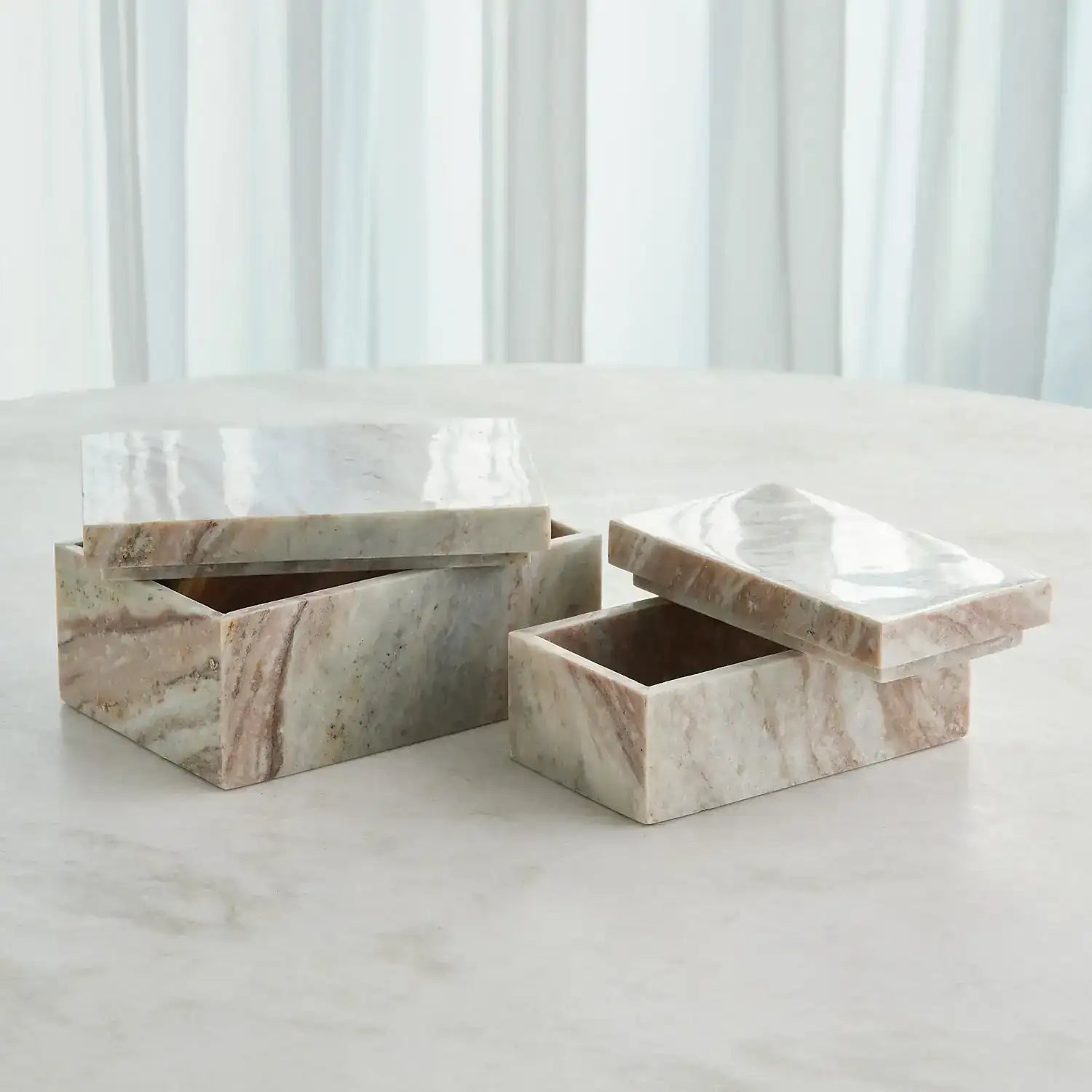 GLOBAL VIEWS TORONTO MARBLE BOX - Decorative Accents