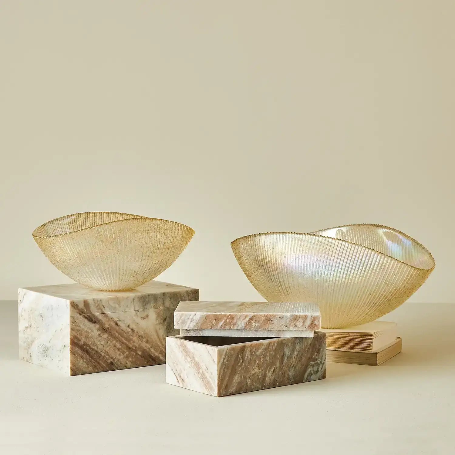GLOBAL VIEWS TORONTO MARBLE BOX - Decorative Accents