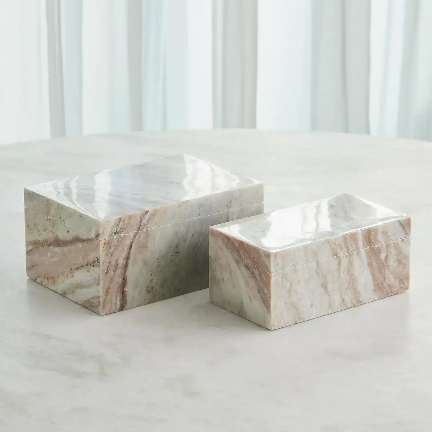 GLOBAL VIEWS TORONTO MARBLE BOX - Decorative Accents