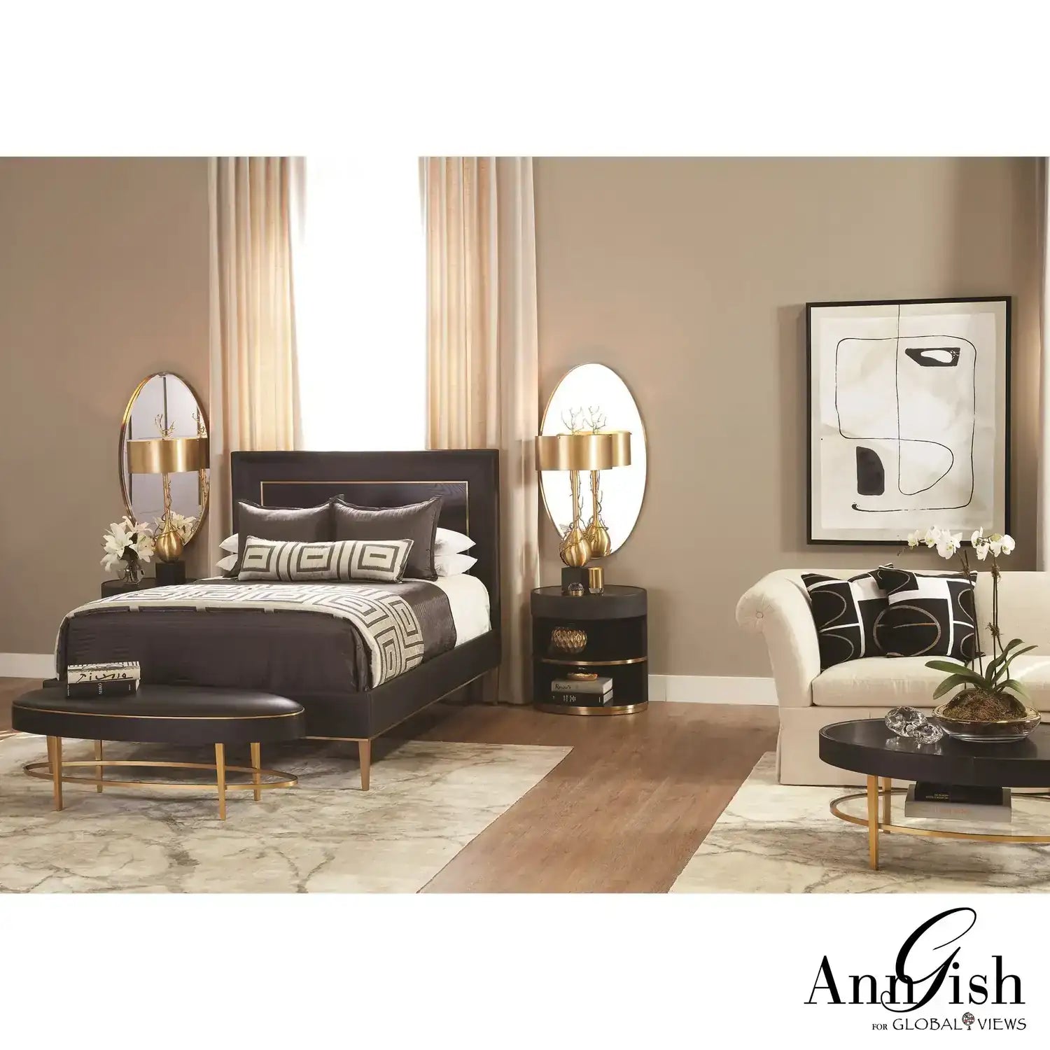 GLOBAL VIEWS ELLIPSE QUEEN BED - Beds