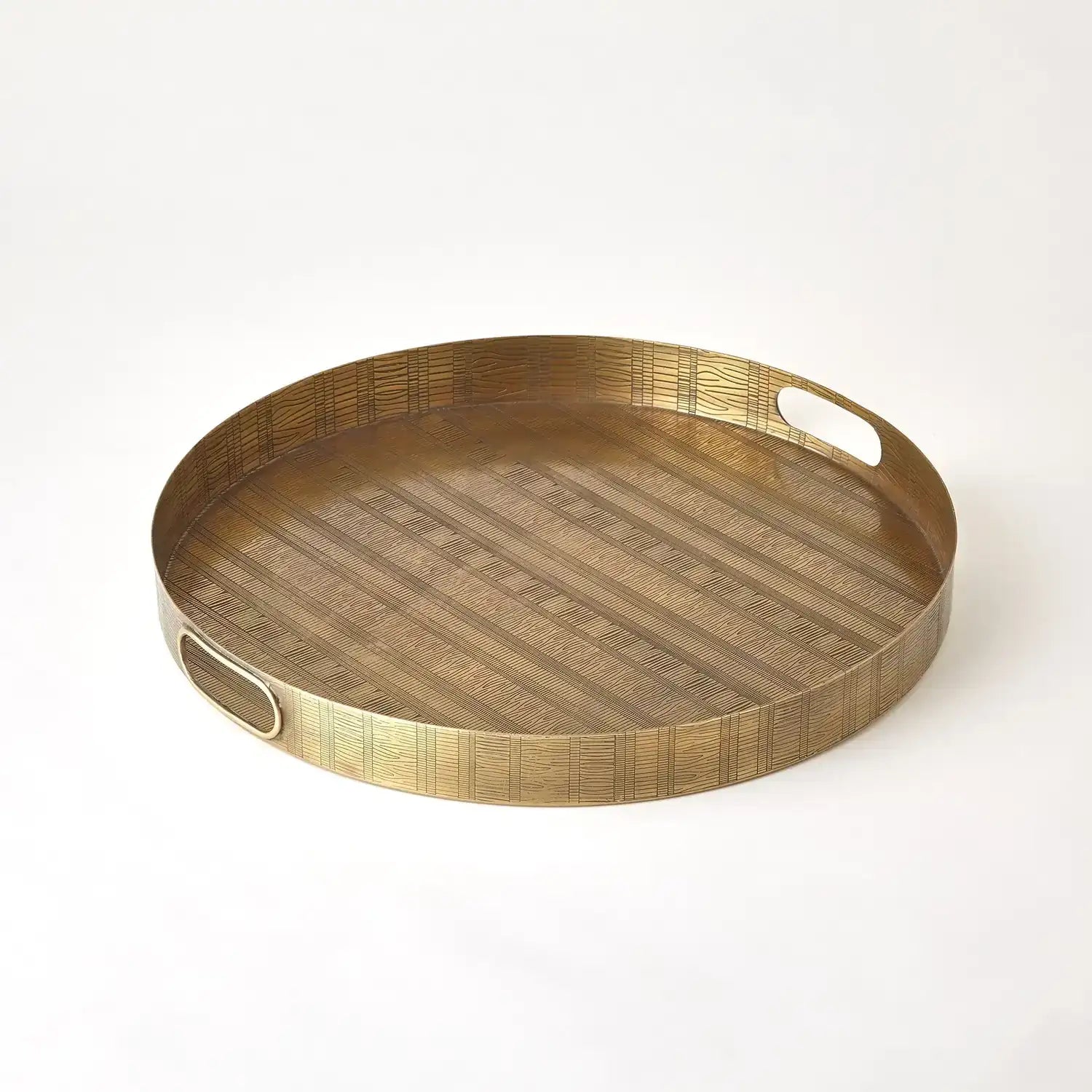 GLOBAL VIEWS KOKORO ETCHED ROUND TRAY - Decorative Accents