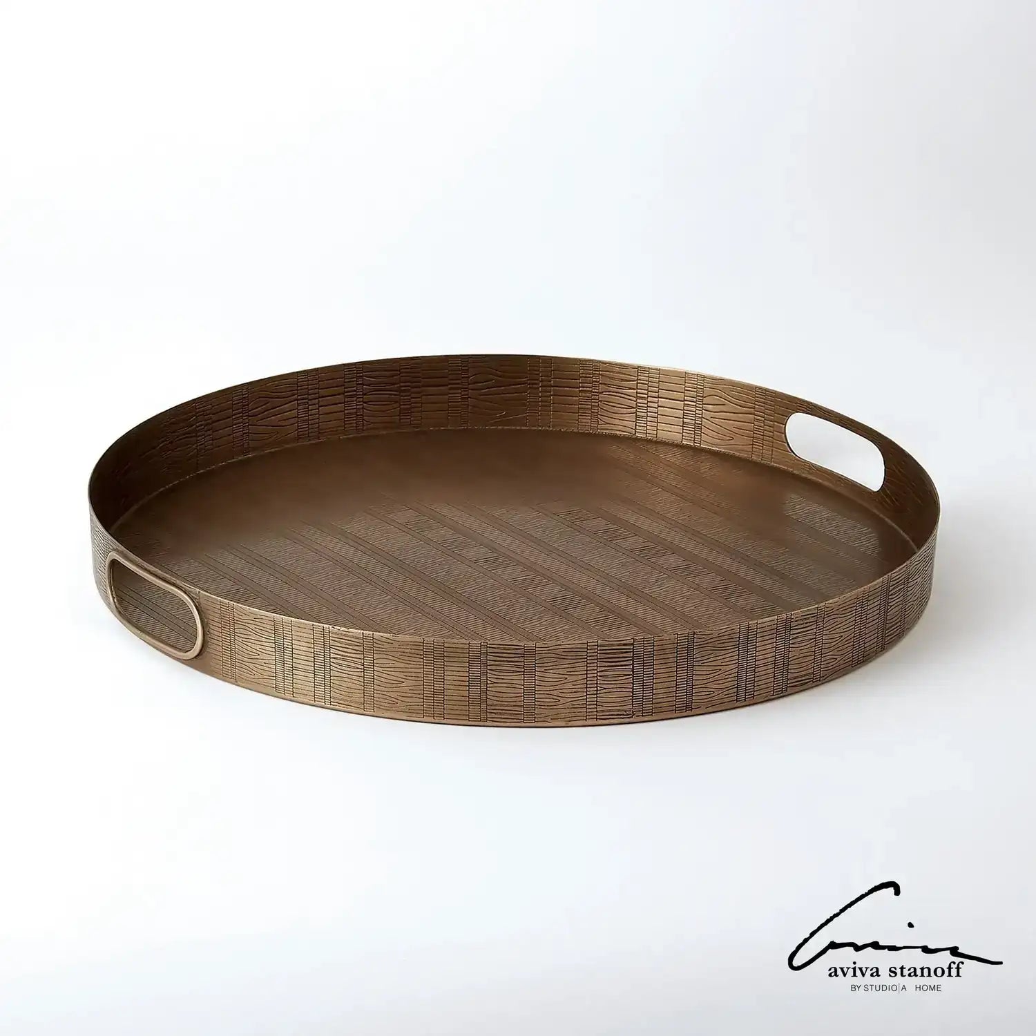 GLOBAL VIEWS KOKORO ETCHED ROUND TRAY - Decorative Accents