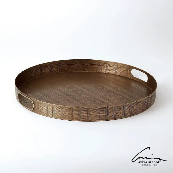 GLOBAL VIEWS KOKORO ETCHED ROUND TRAY - Decorative Accents