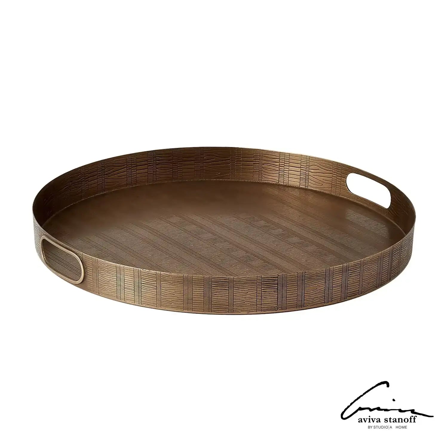 GLOBAL VIEWS KOKORO ETCHED ROUND TRAY - Decorative Accents