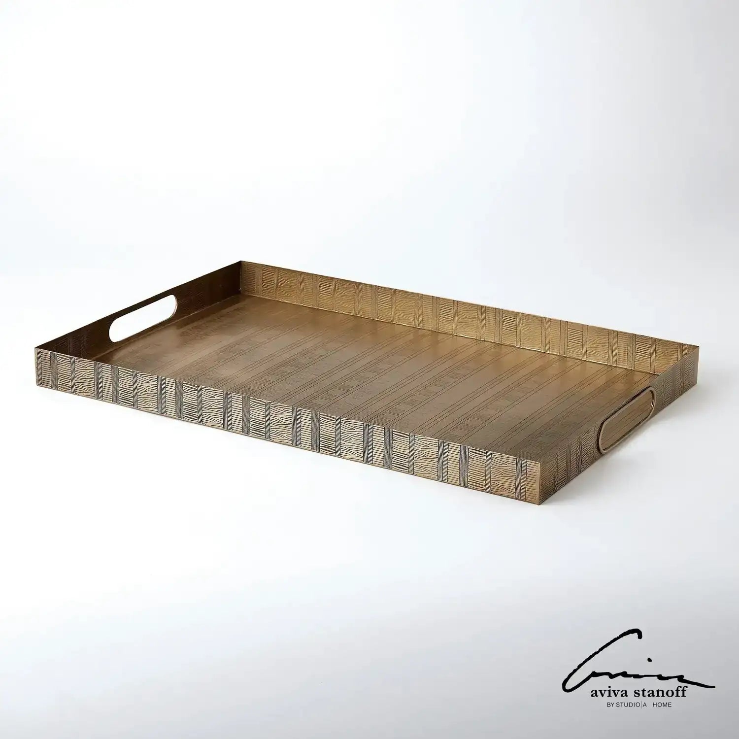 GLOBAL VIEWS KOKORO ETCHED RECTANGULAR TRAY - Decorative Accents