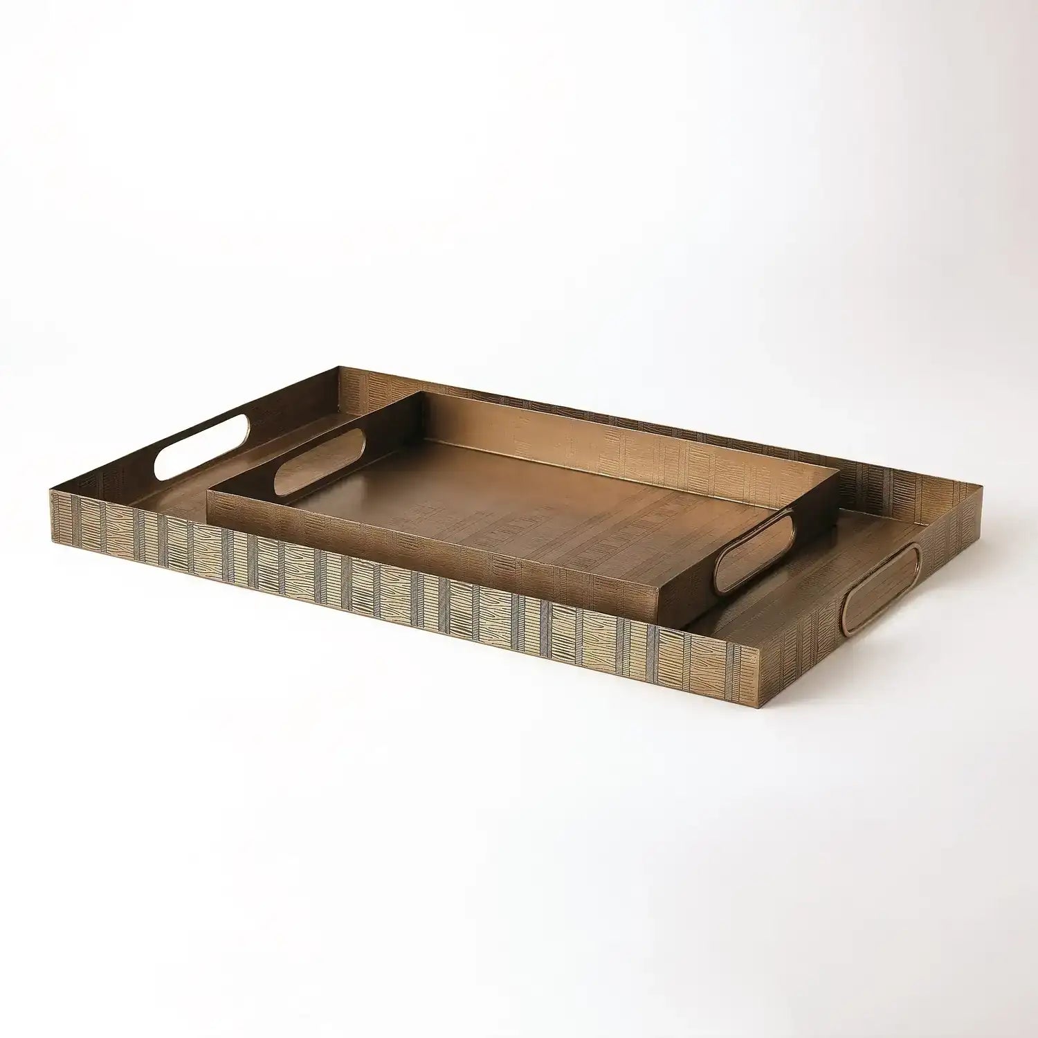 GLOBAL VIEWS KOKORO ETCHED RECTANGULAR TRAY - Decorative Accents