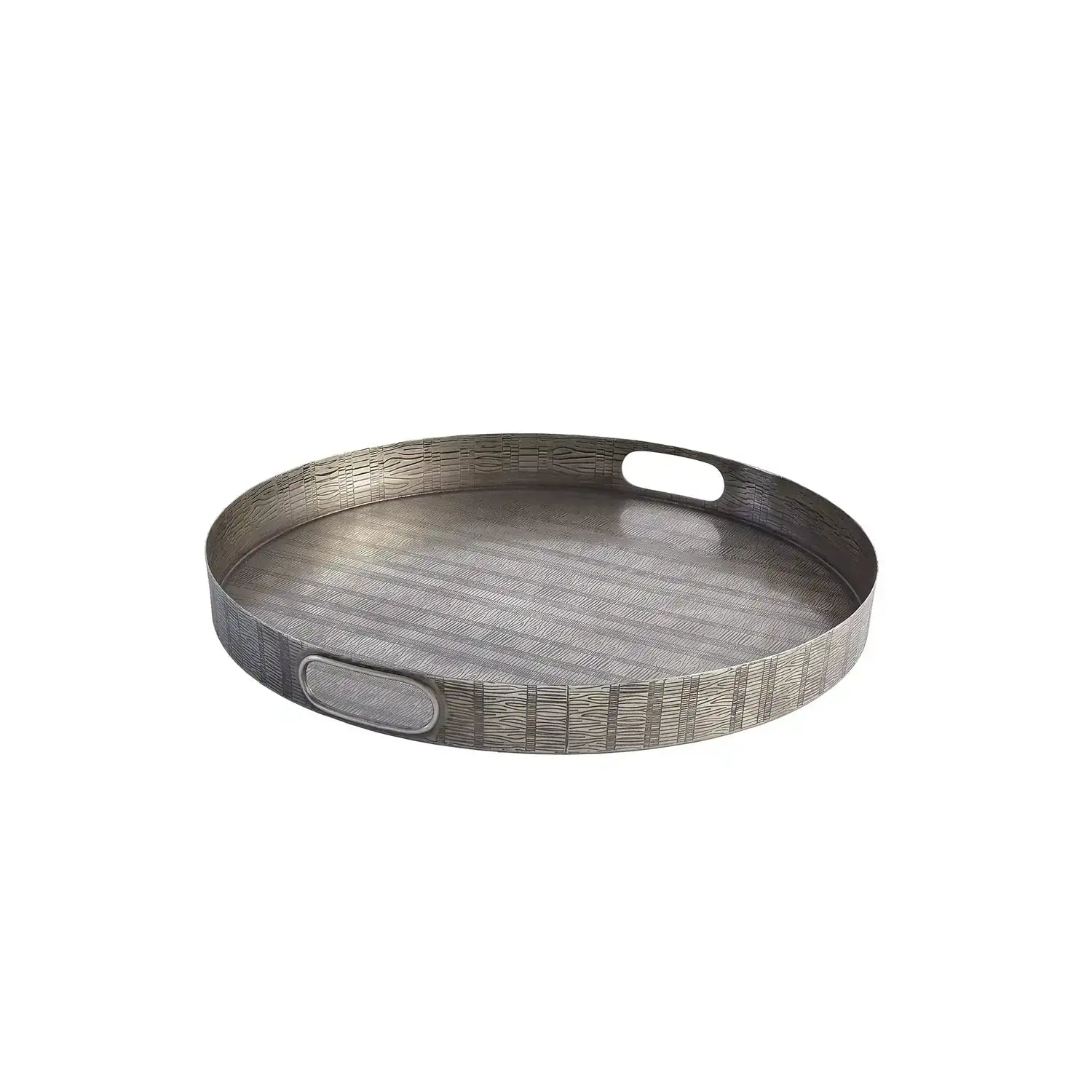 GLOBAL VIEWS KOKORO ETCHED ROUND TRAY - Decorative Accents