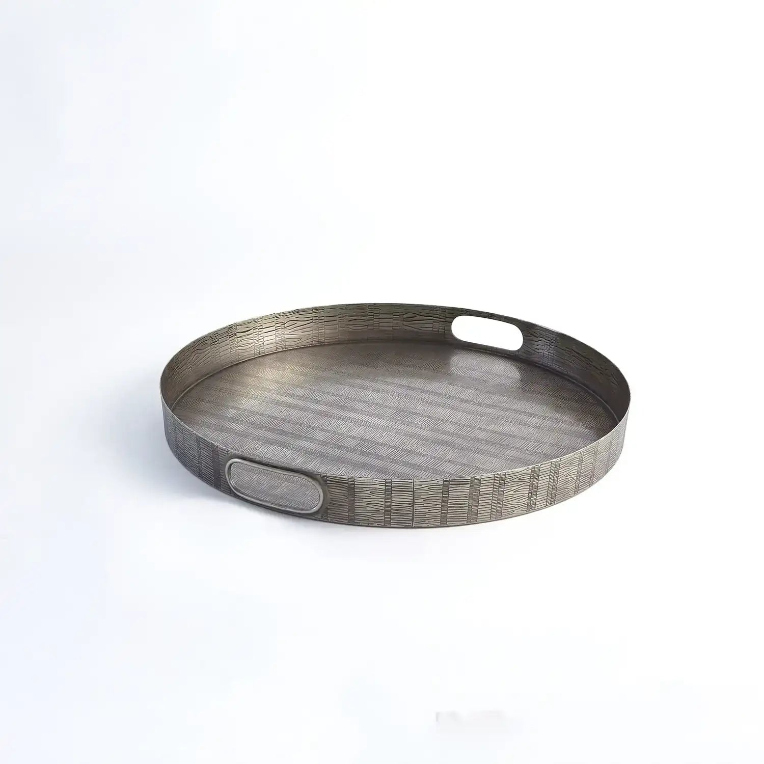 GLOBAL VIEWS KOKORO ETCHED ROUND TRAY - Decorative Accents