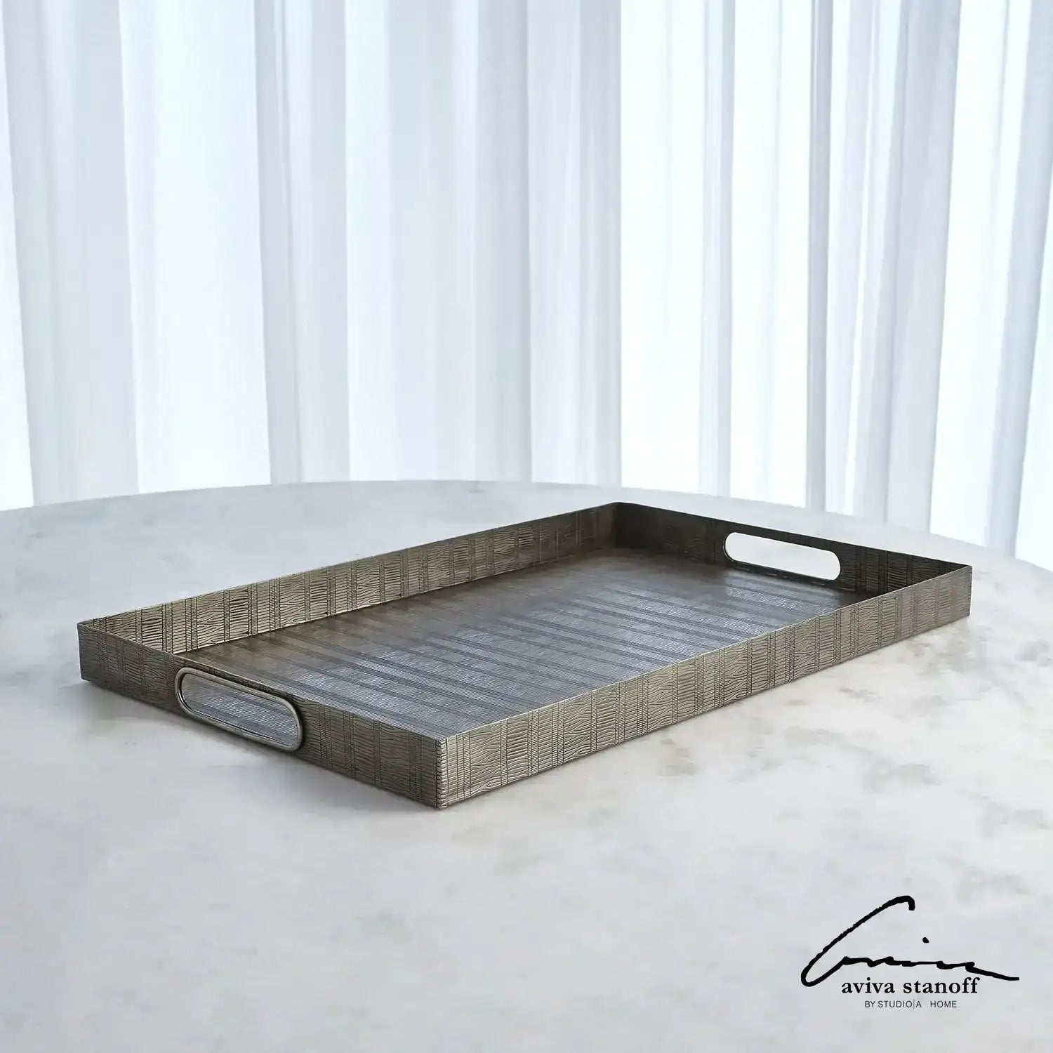 GLOBAL VIEWS KOKORO ETCHED RECTANGULAR TRAY - Decorative Accents