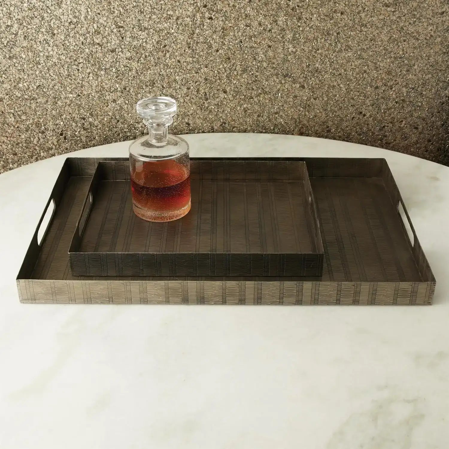 GLOBAL VIEWS KOKORO ETCHED RECTANGULAR TRAY - Decorative Accents
