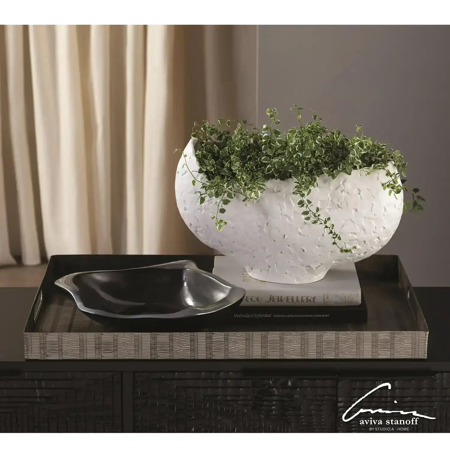 GLOBAL VIEWS KOKORO ETCHED RECTANGULAR TRAY - Decorative Accents