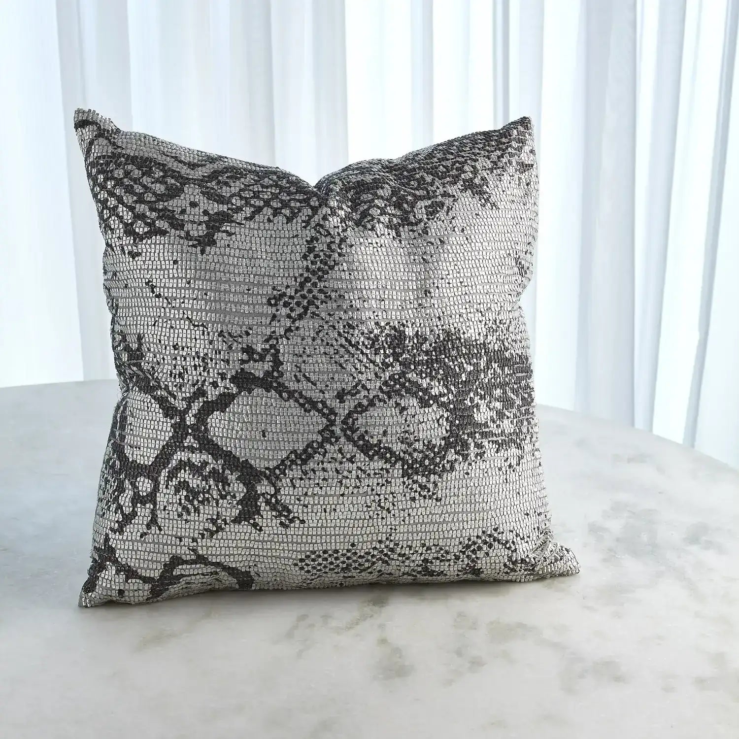 GLOBAL VIEWS SHIMMER SNAKE SKIN PILLOW - Decorative Accents