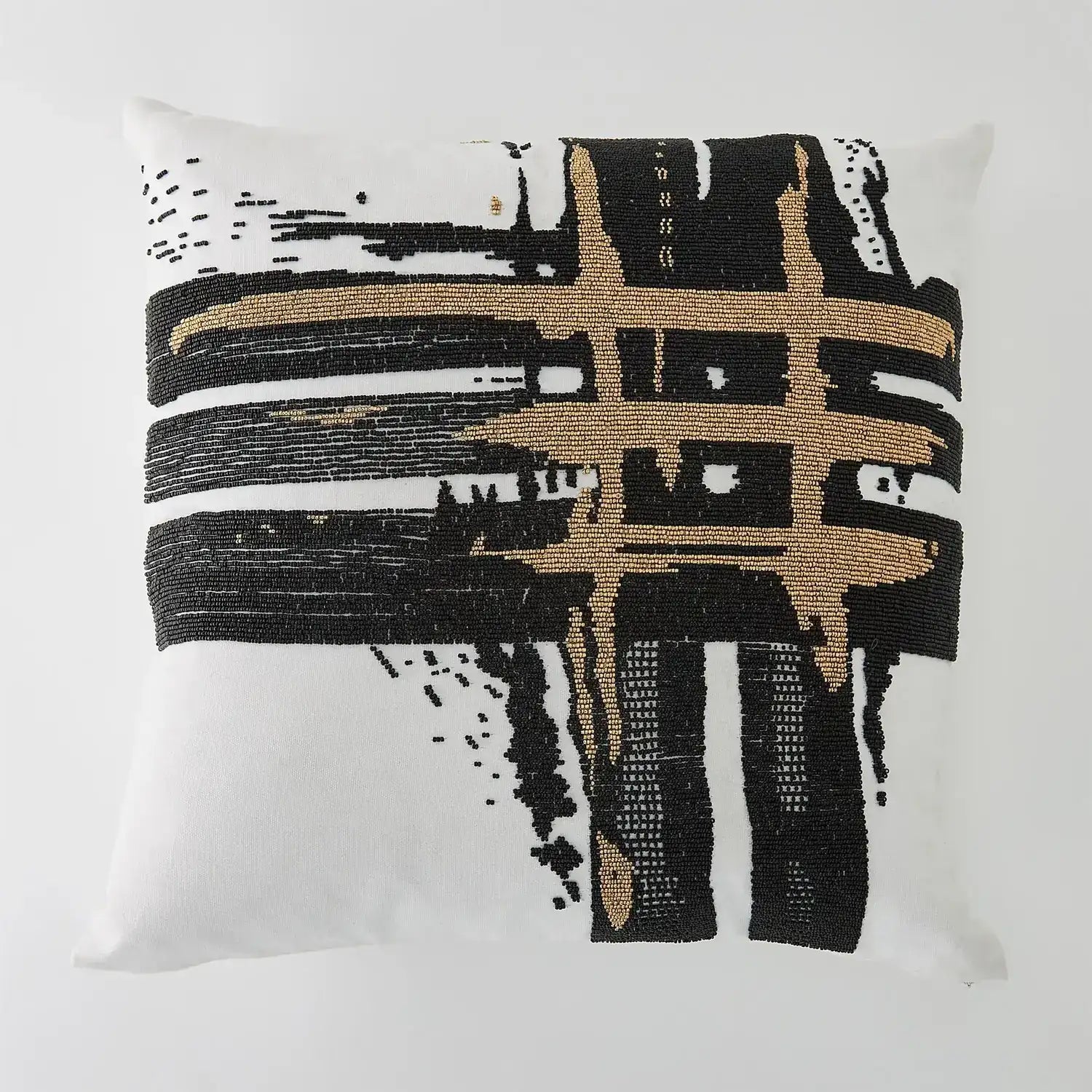 GLOBAL VIEWS GOLDEN TRIPLE CROSSHATCH PILLOW - Decorative Accents