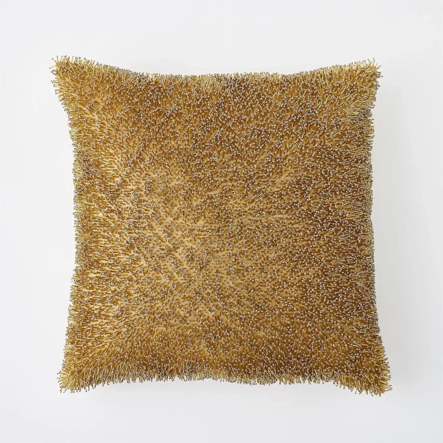 GLOBAL VIEWS GOLDEN BEADED SHAG PILLOW - Decorative Accents