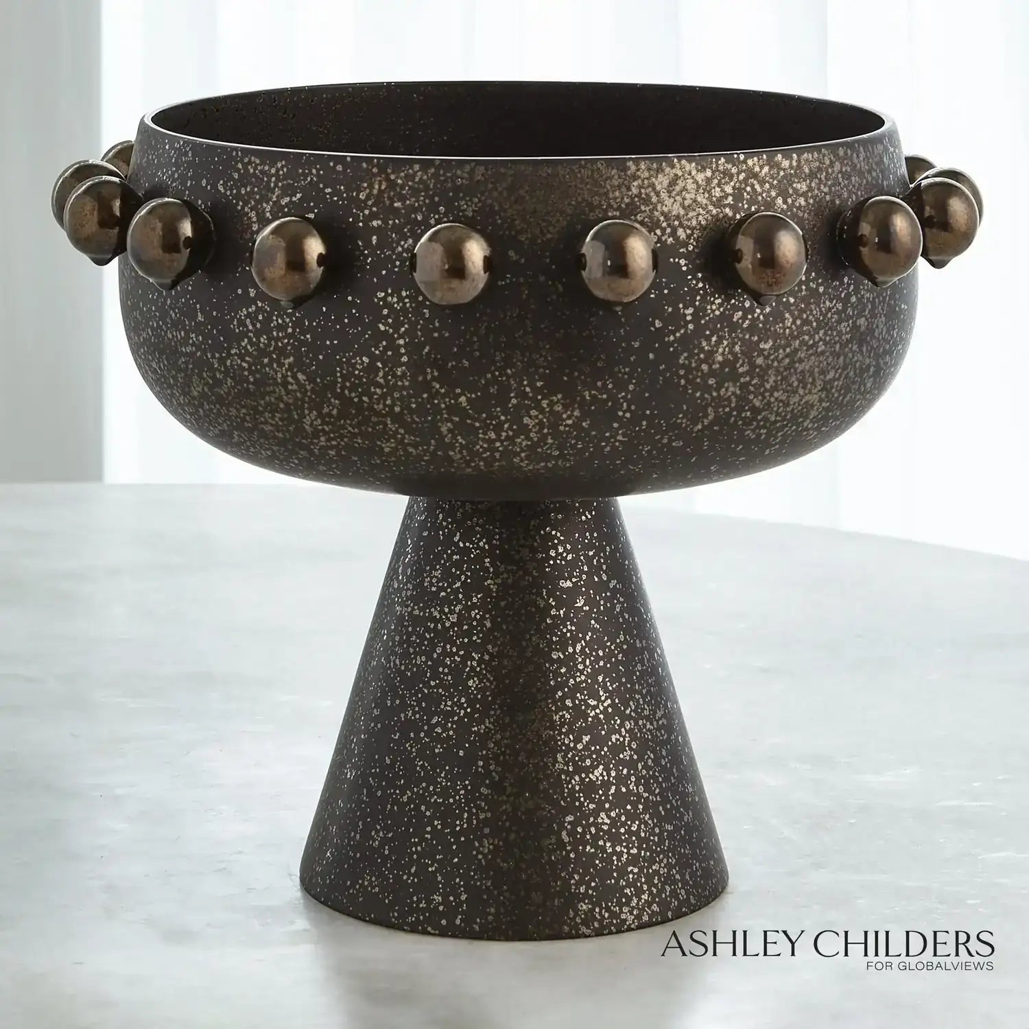 GLOBAL VIEWS SPHERES COLLECTION FOOTED BOWL - Decorative Accents