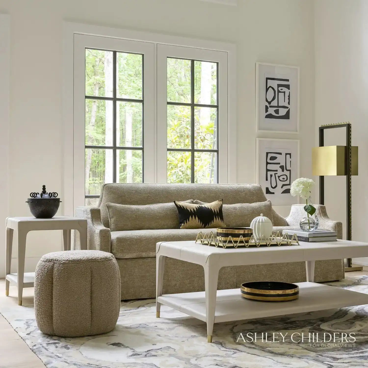 GLOBAL VIEWS DIANA SKIRTED SOFA - Sofa