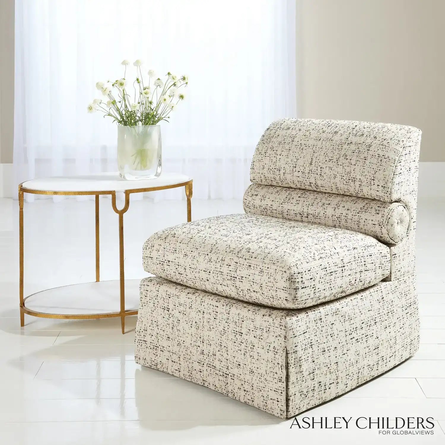 GLOBAL VIEWS BOLSTER SLIPPER CHAIR - Lounge