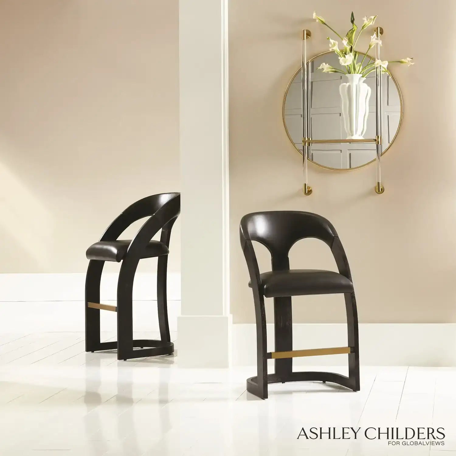 GLOBAL VIEWS DELIA COUNTER STOOL - Bar Stools
