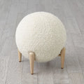 GLOBAL VIEWS SHEARLING BALL STOOL - Benches, Ottoman, Stools