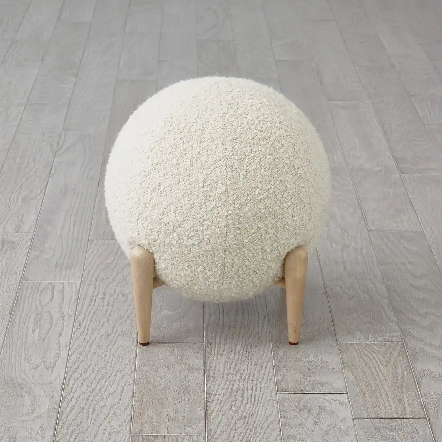 GLOBAL VIEWS SHEARLING BALL STOOL - Benches, Ottoman, Stools