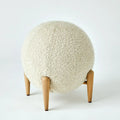 GLOBAL VIEWS SHEARLING BALL STOOL - Benches, Ottoman, Stools
