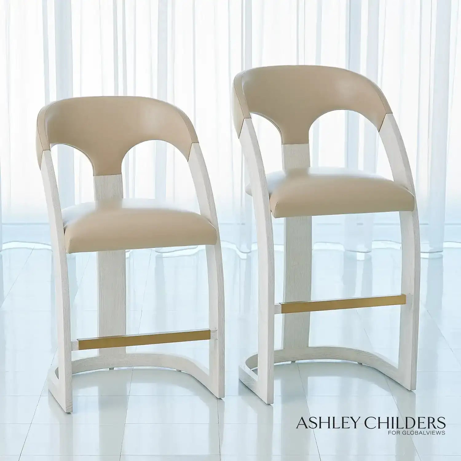 GLOBAL VIEWS DELIA COUNTER STOOL - Bar Stools
