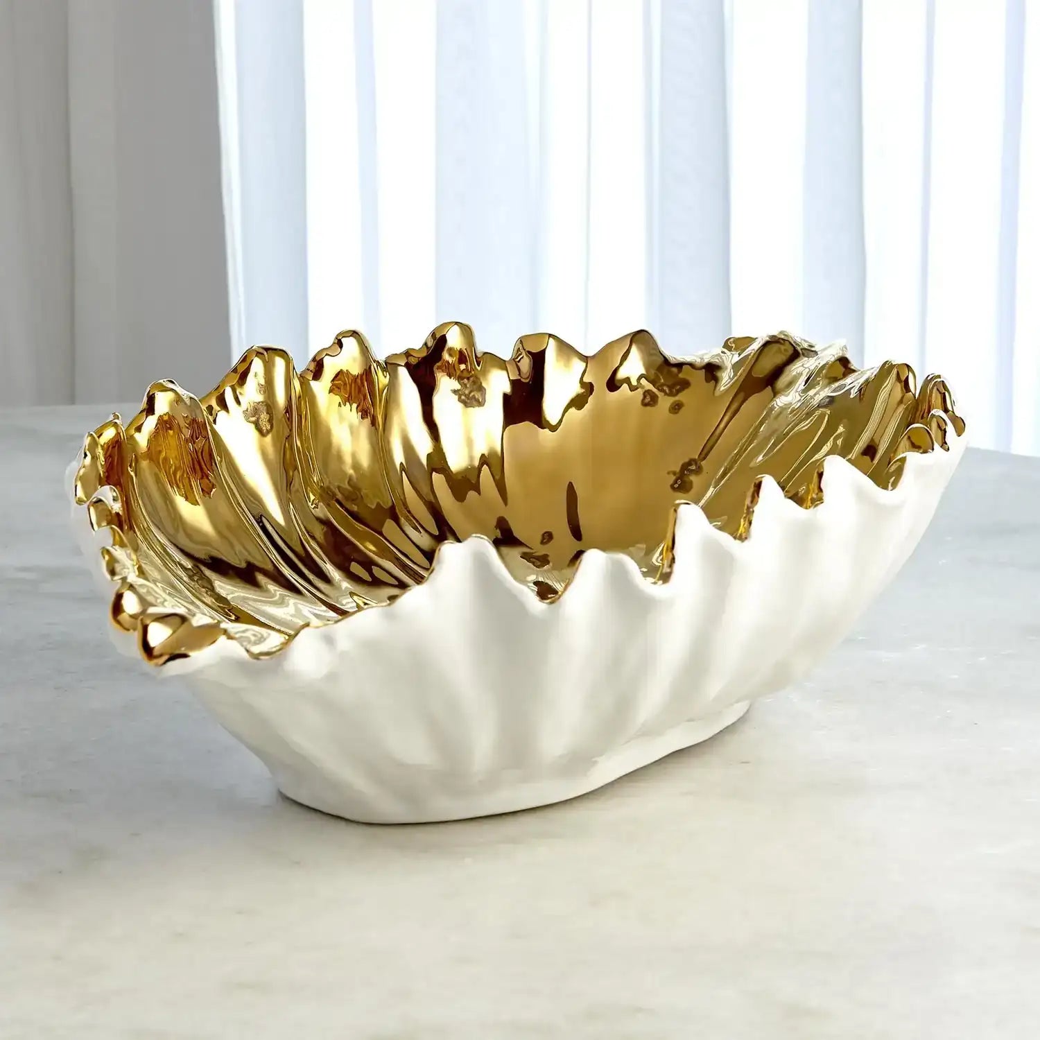 GLOBAL VIEWS ORGANIC WAVE OVAL BOWL - Decorative Accents