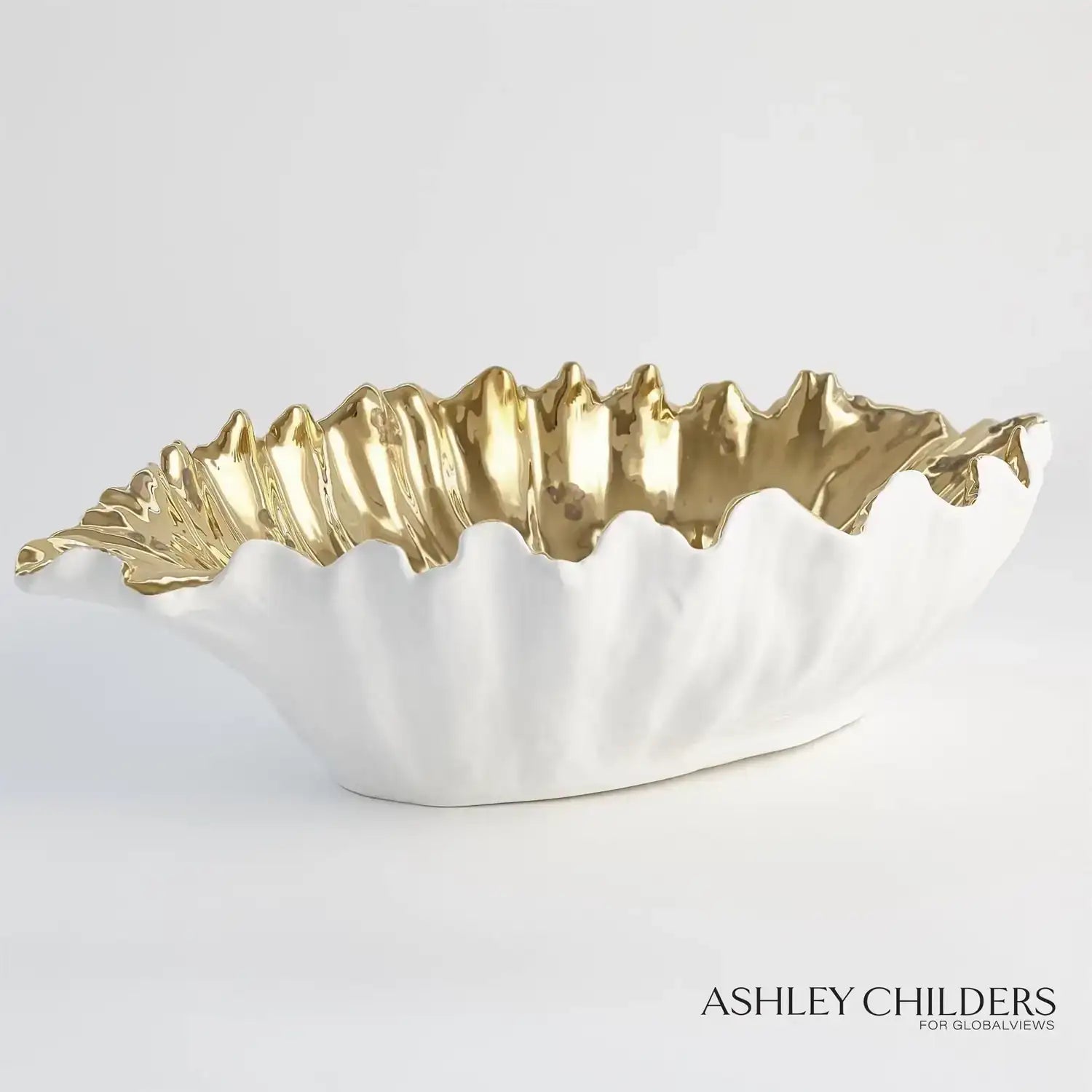 GLOBAL VIEWS ORGANIC WAVE OVAL BOWL - Decorative Accents