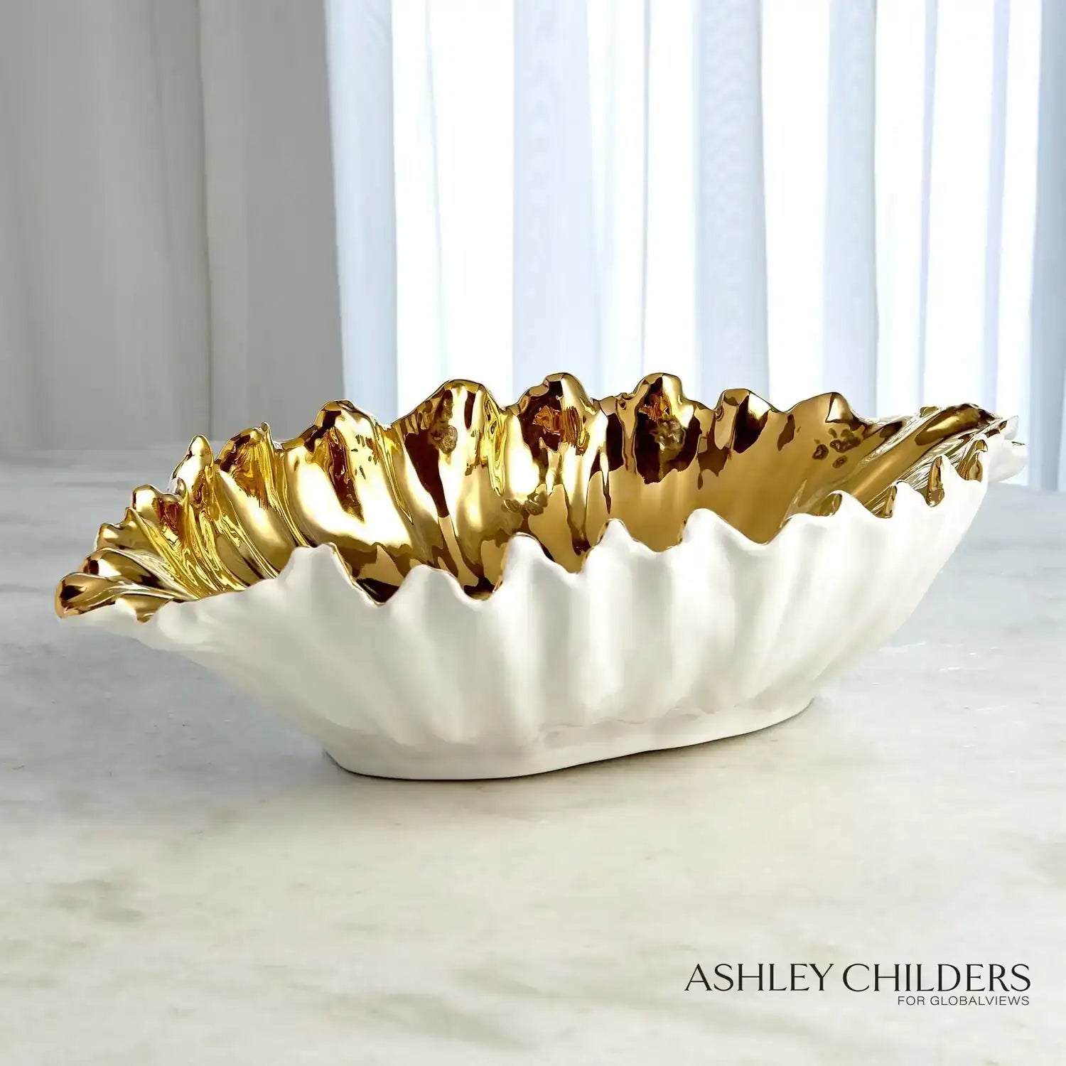 GLOBAL VIEWS ORGANIC WAVE OVAL BOWL - Decorative Accents