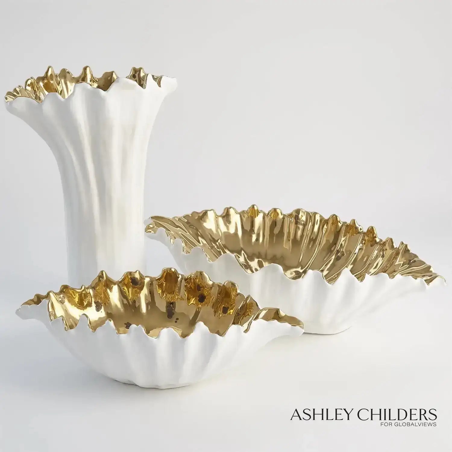 GLOBAL VIEWS ORGANIC WAVE OVAL BOWL - Decorative Accents