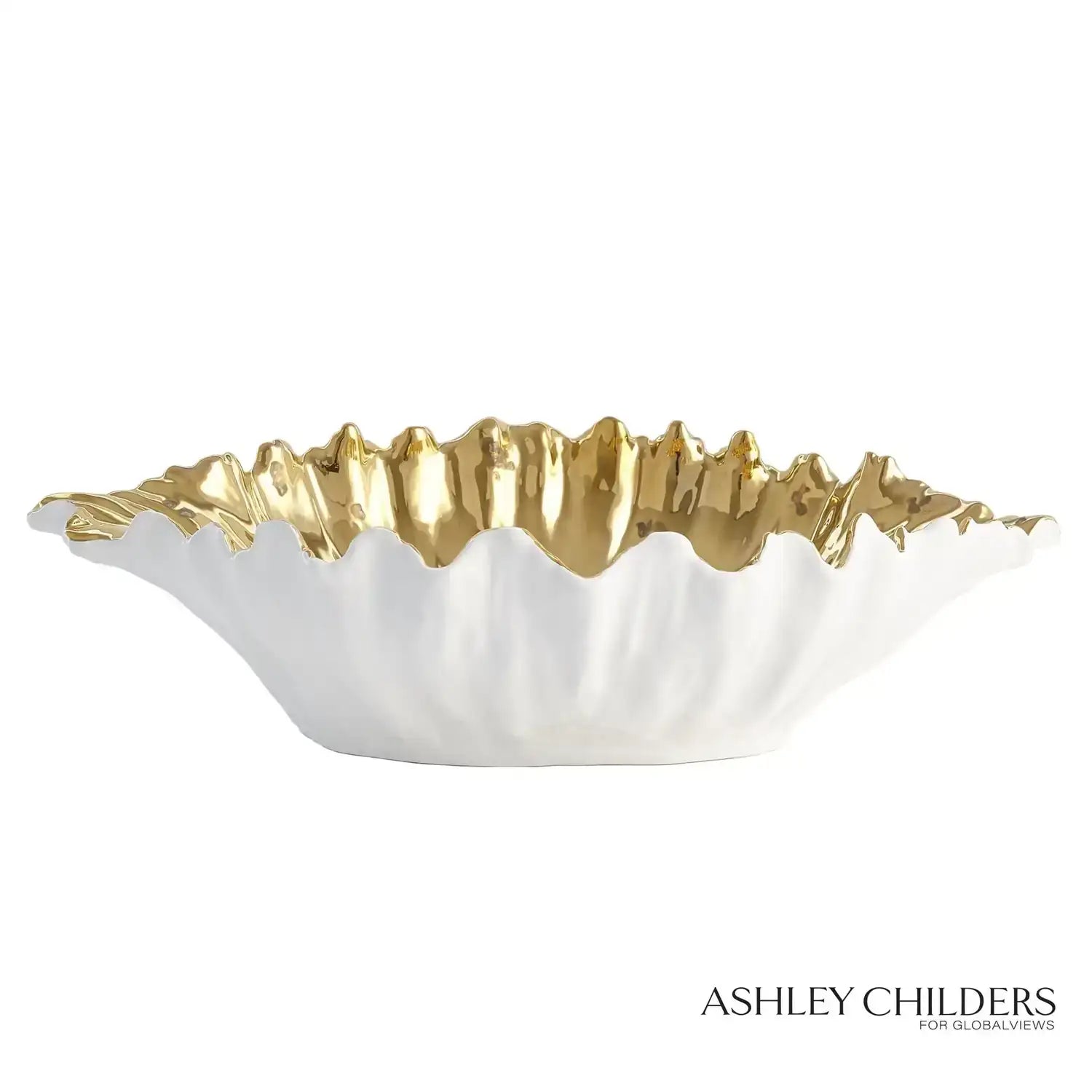 GLOBAL VIEWS ORGANIC WAVE OVAL BOWL - Decorative Accents