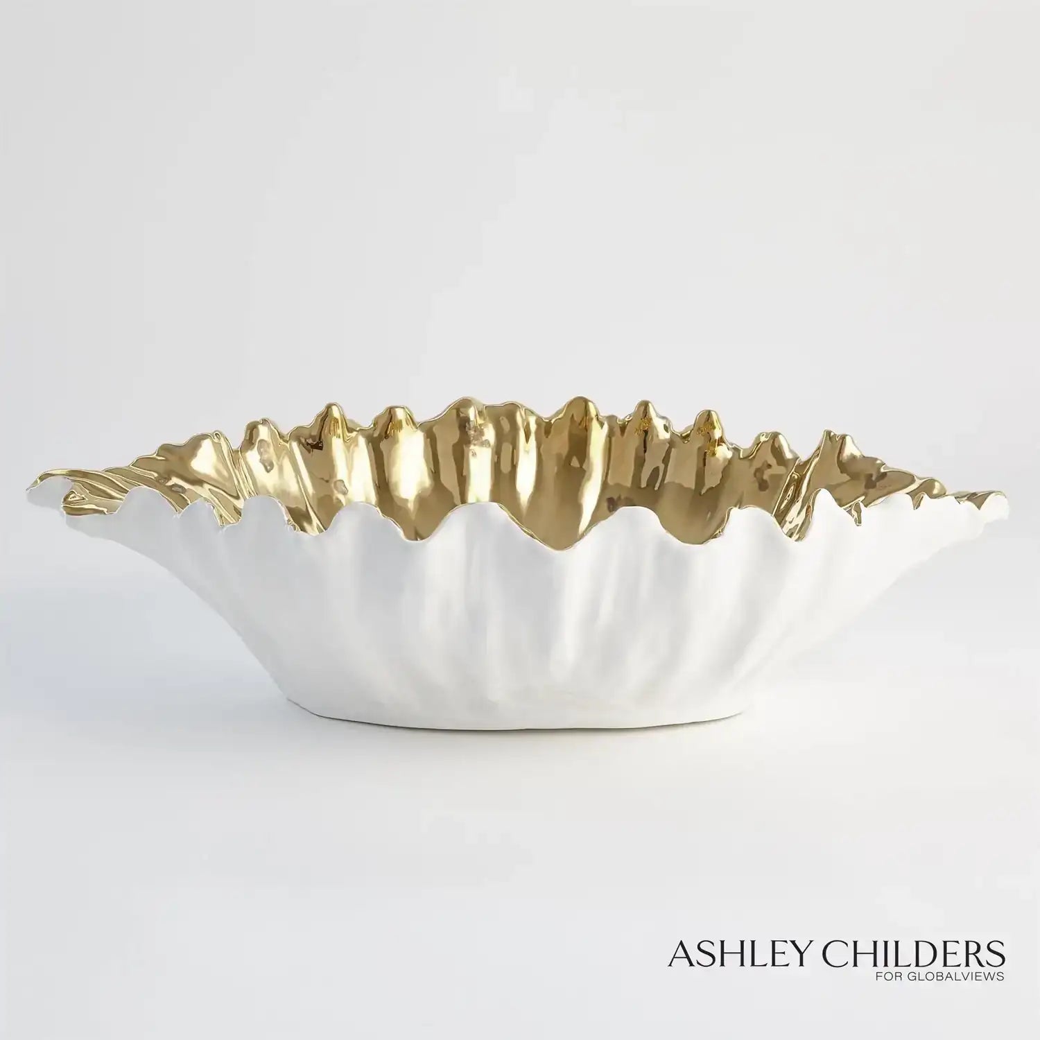 GLOBAL VIEWS ORGANIC WAVE OVAL BOWL - Decorative Accents