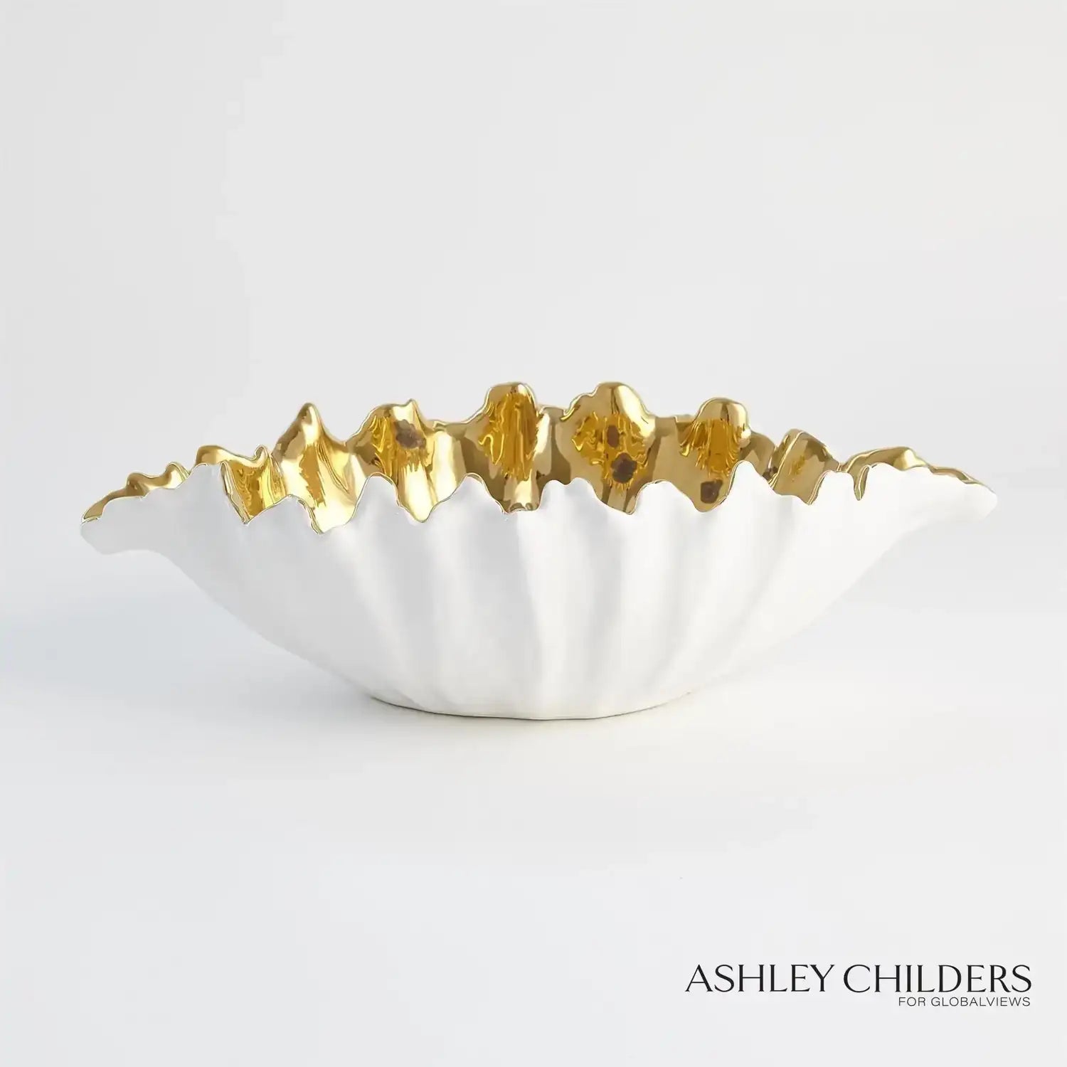 GLOBAL VIEWS ORGANIC WAVE OVAL BOWL - Decorative Accents