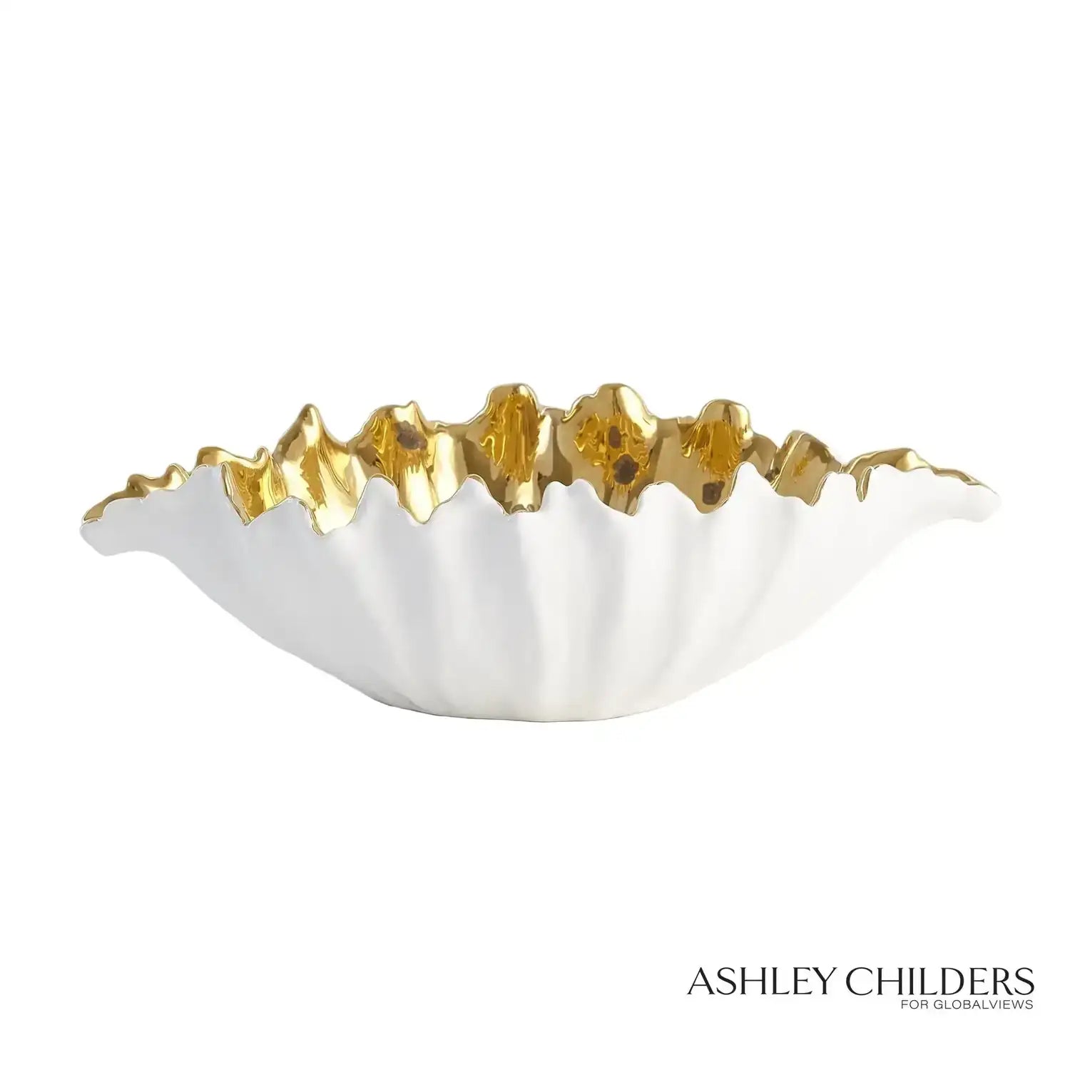 GLOBAL VIEWS ORGANIC WAVE OVAL BOWL - Decorative Accents