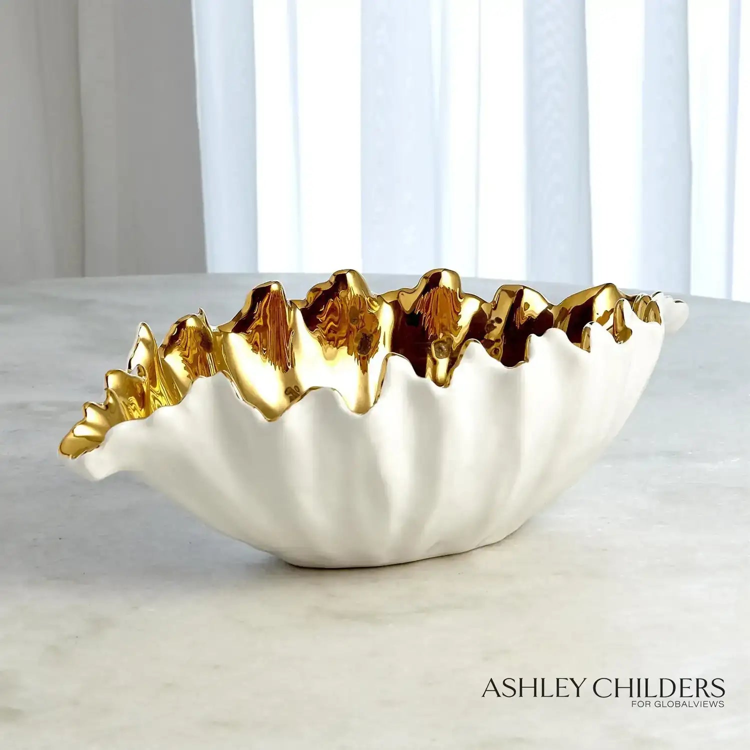 GLOBAL VIEWS ORGANIC WAVE OVAL BOWL - Decorative Accents