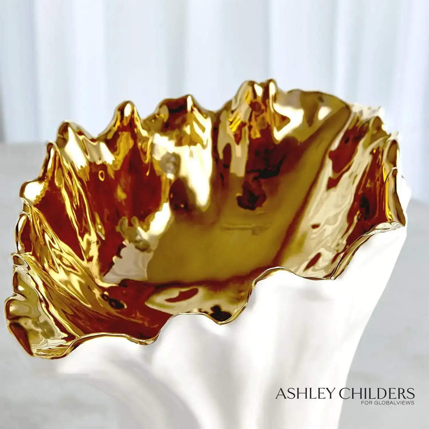 GLOBAL VIEWS ORGANIC WAVE TALL BOWL - Decorative Accents