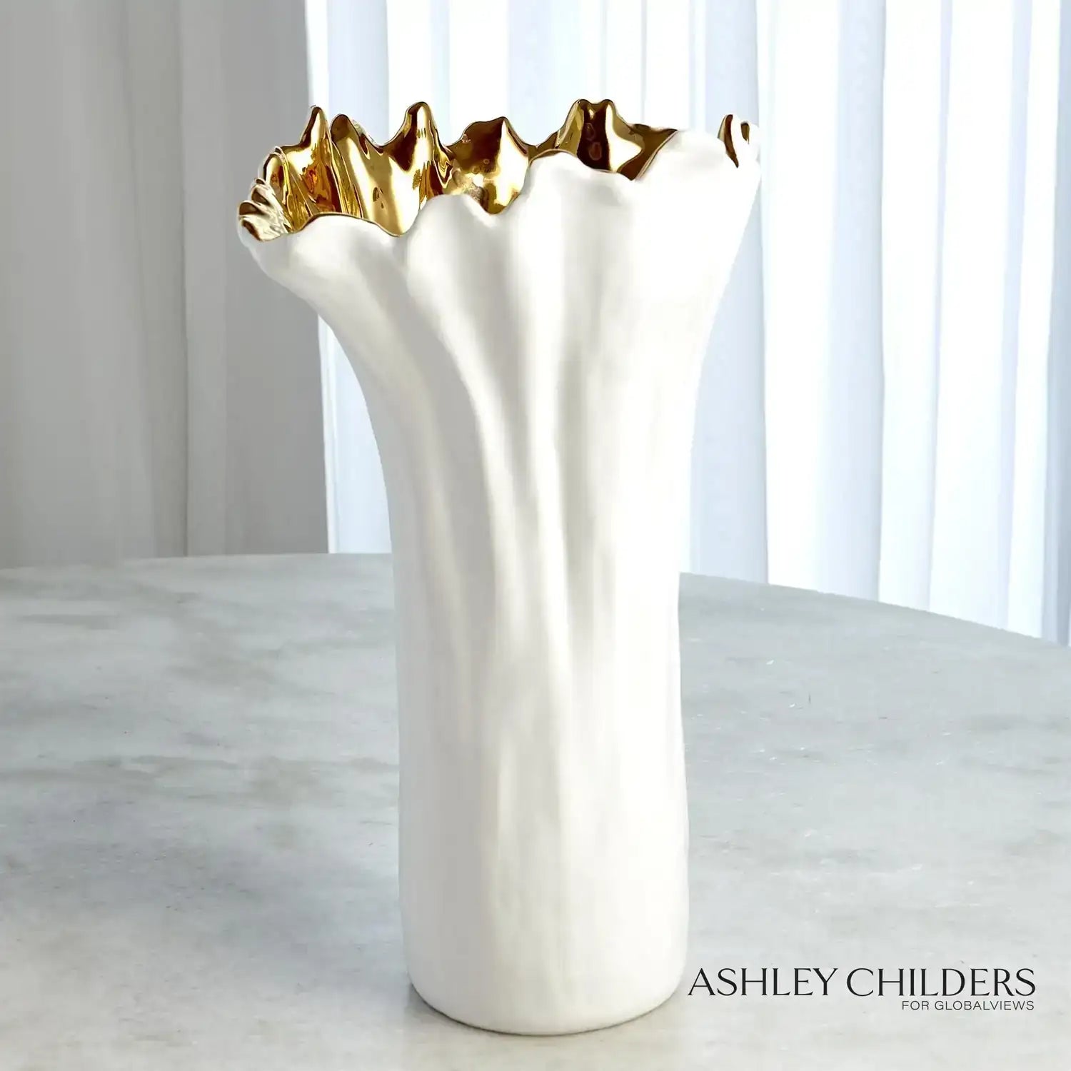 GLOBAL VIEWS ORGANIC WAVE TALL BOWL - Decorative Accents