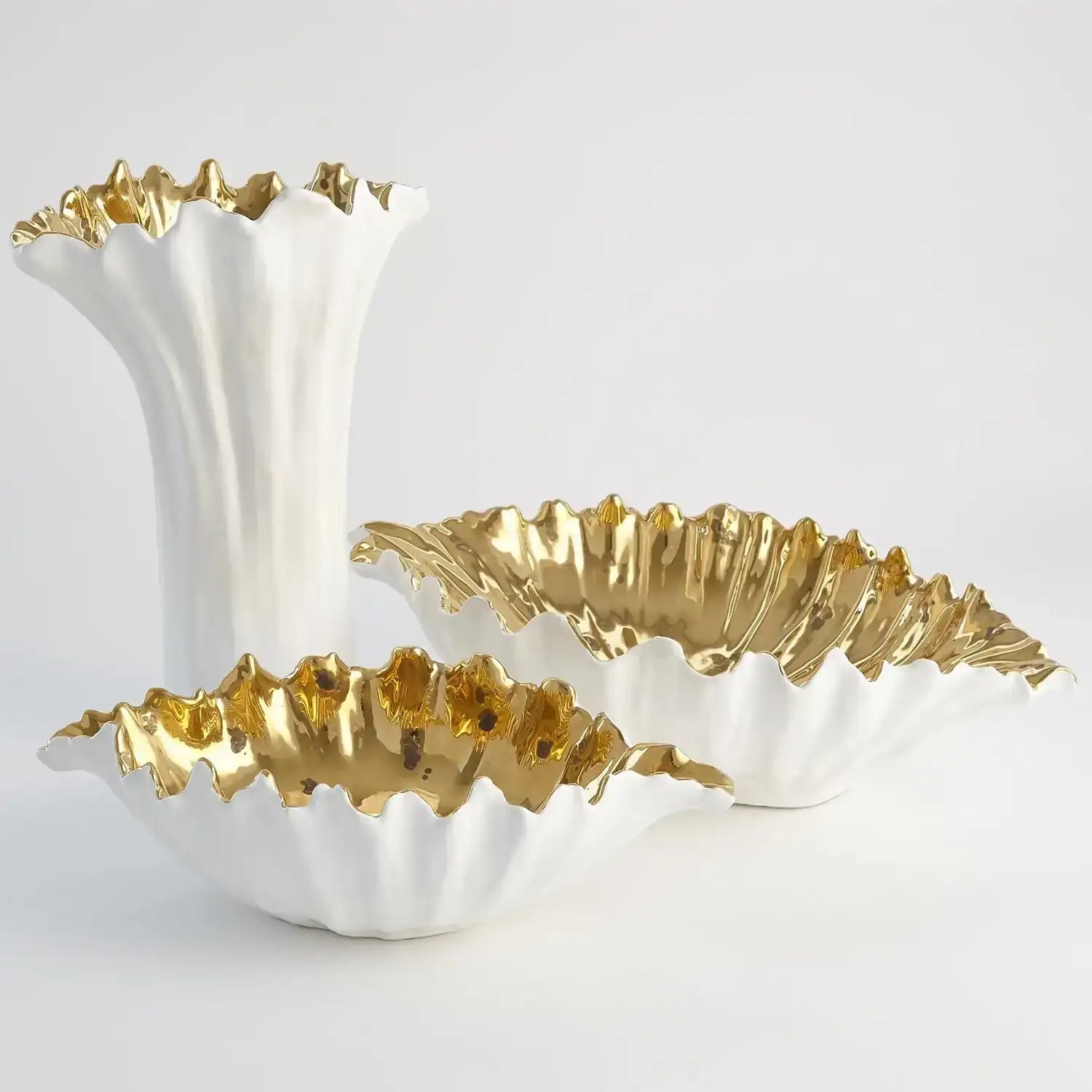 GLOBAL VIEWS ORGANIC WAVE TALL BOWL - Decorative Accents
