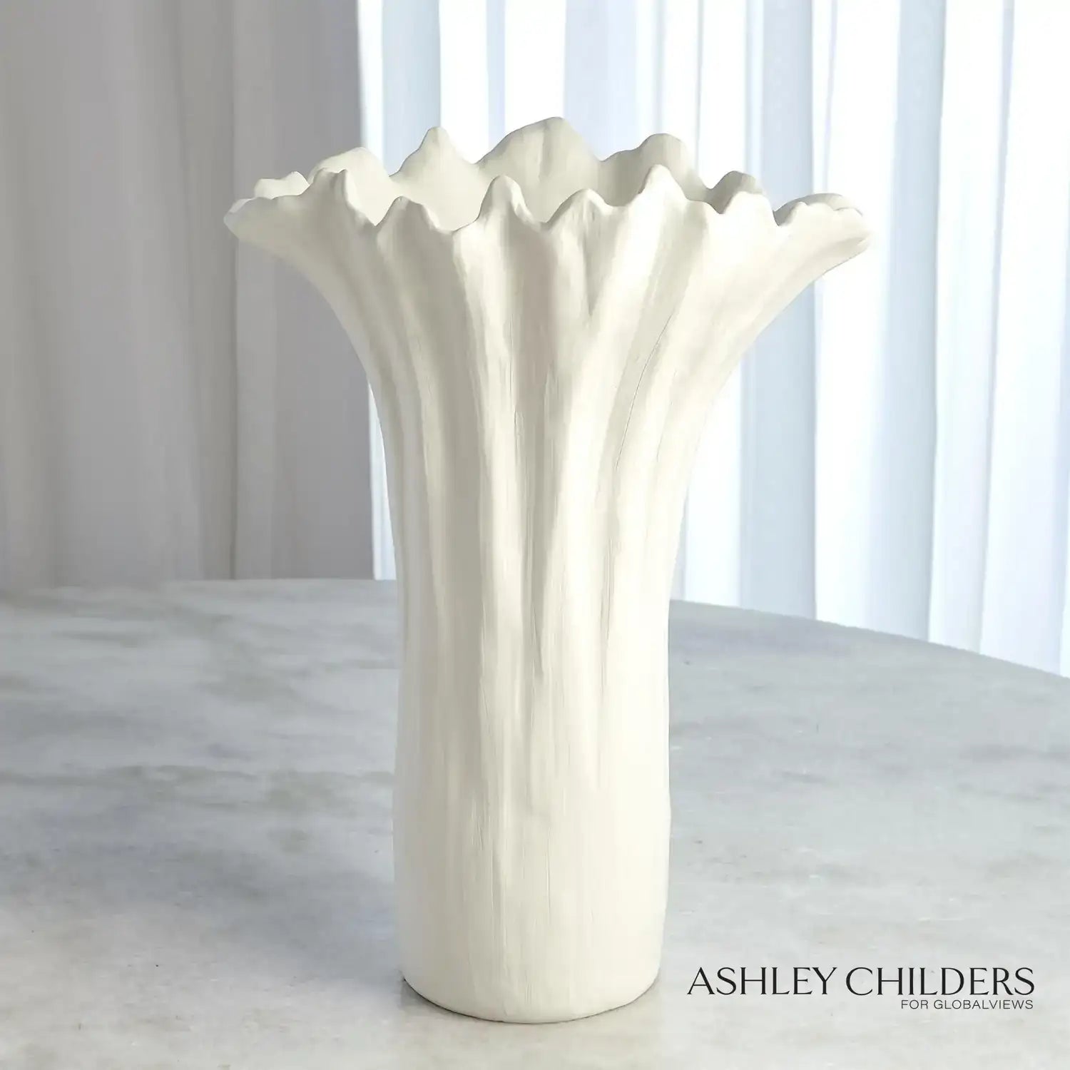 GLOBAL VIEWS ORGANIC WAVE TALL BOWL - Decorative Accents