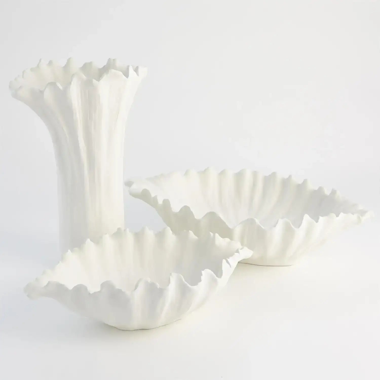 GLOBAL VIEWS ORGANIC WAVE TALL BOWL - Decorative Accents