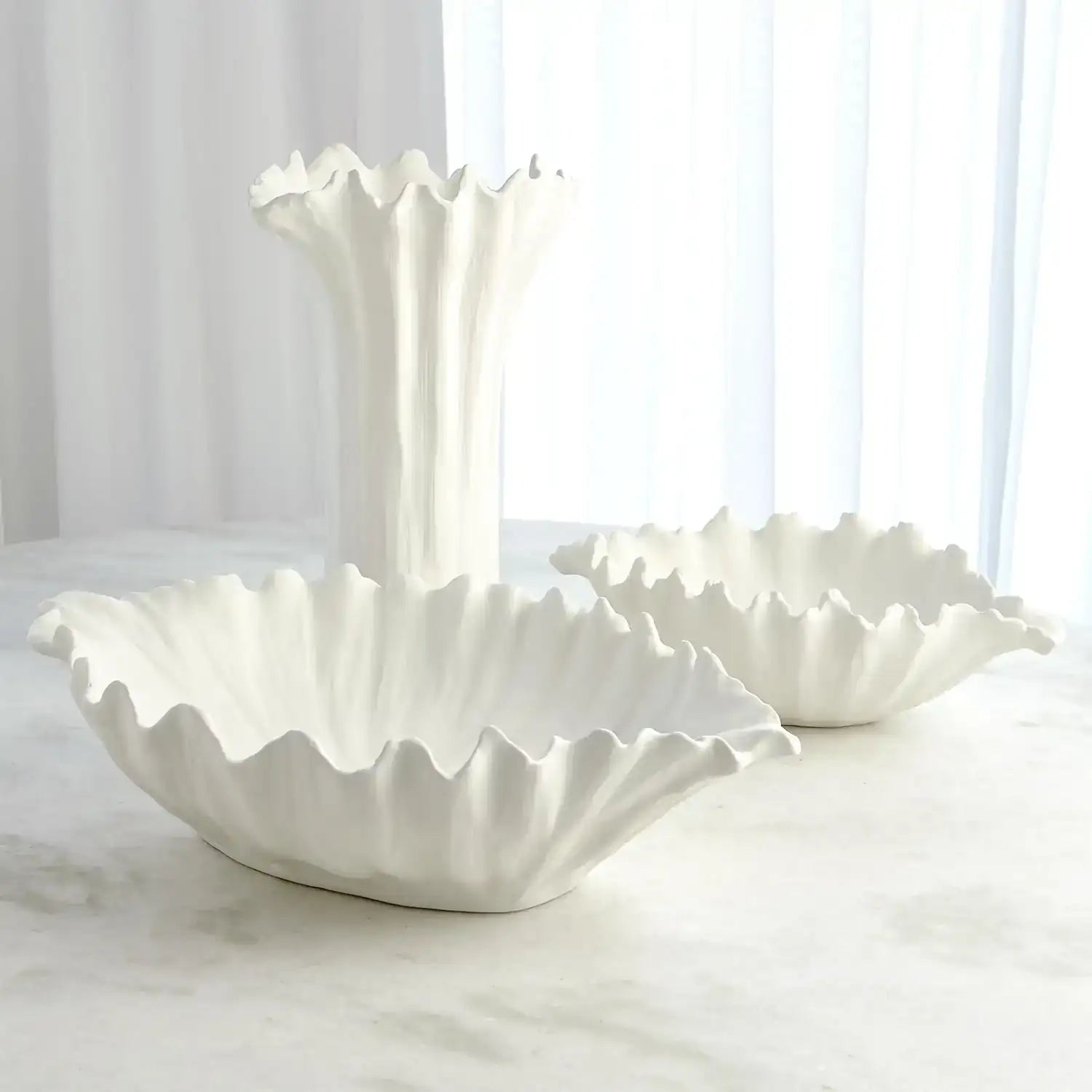 GLOBAL VIEWS ORGANIC WAVE TALL BOWL - Decorative Accents