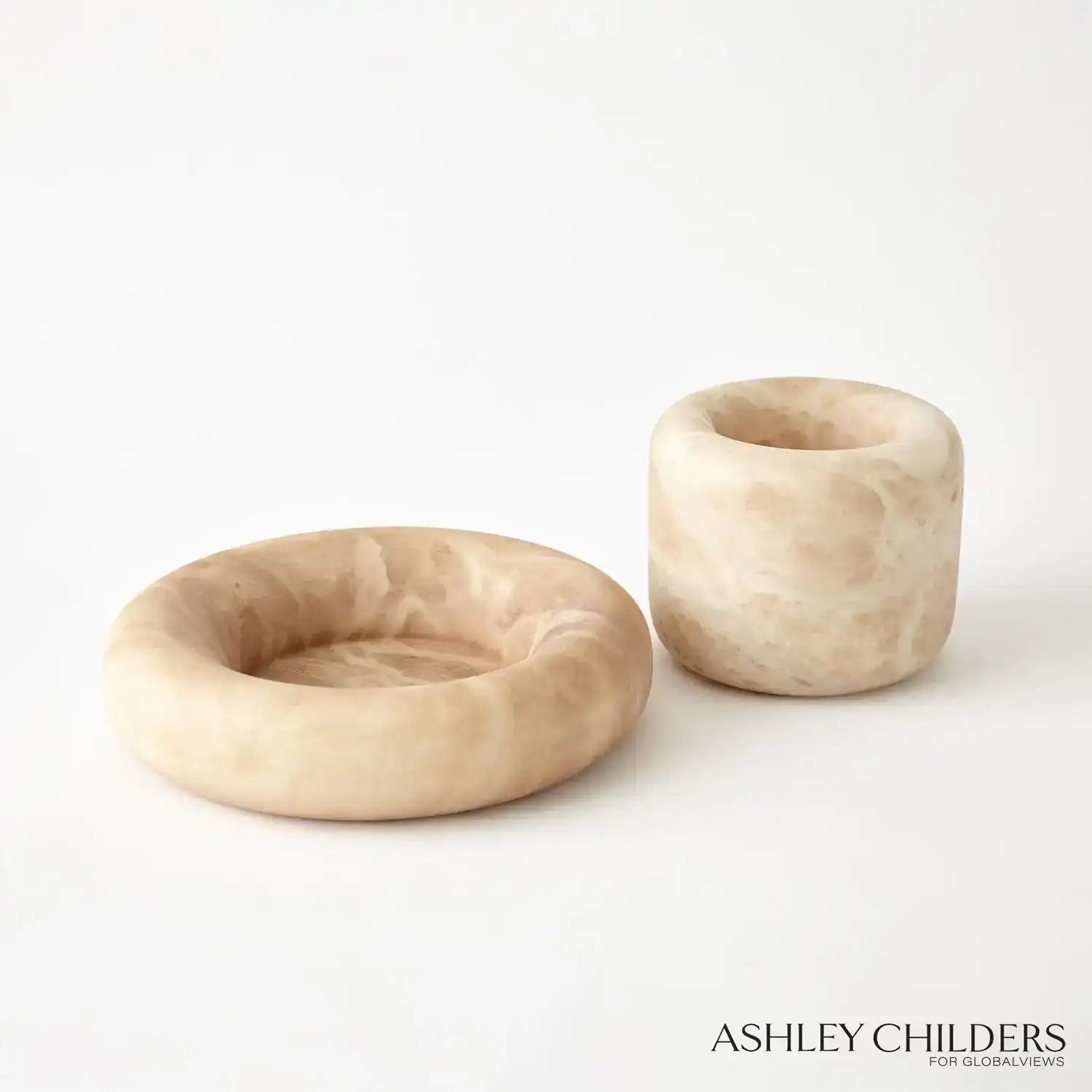 GLOBAL VIEWS ALABASTER RING BOWL - Decorative Accents